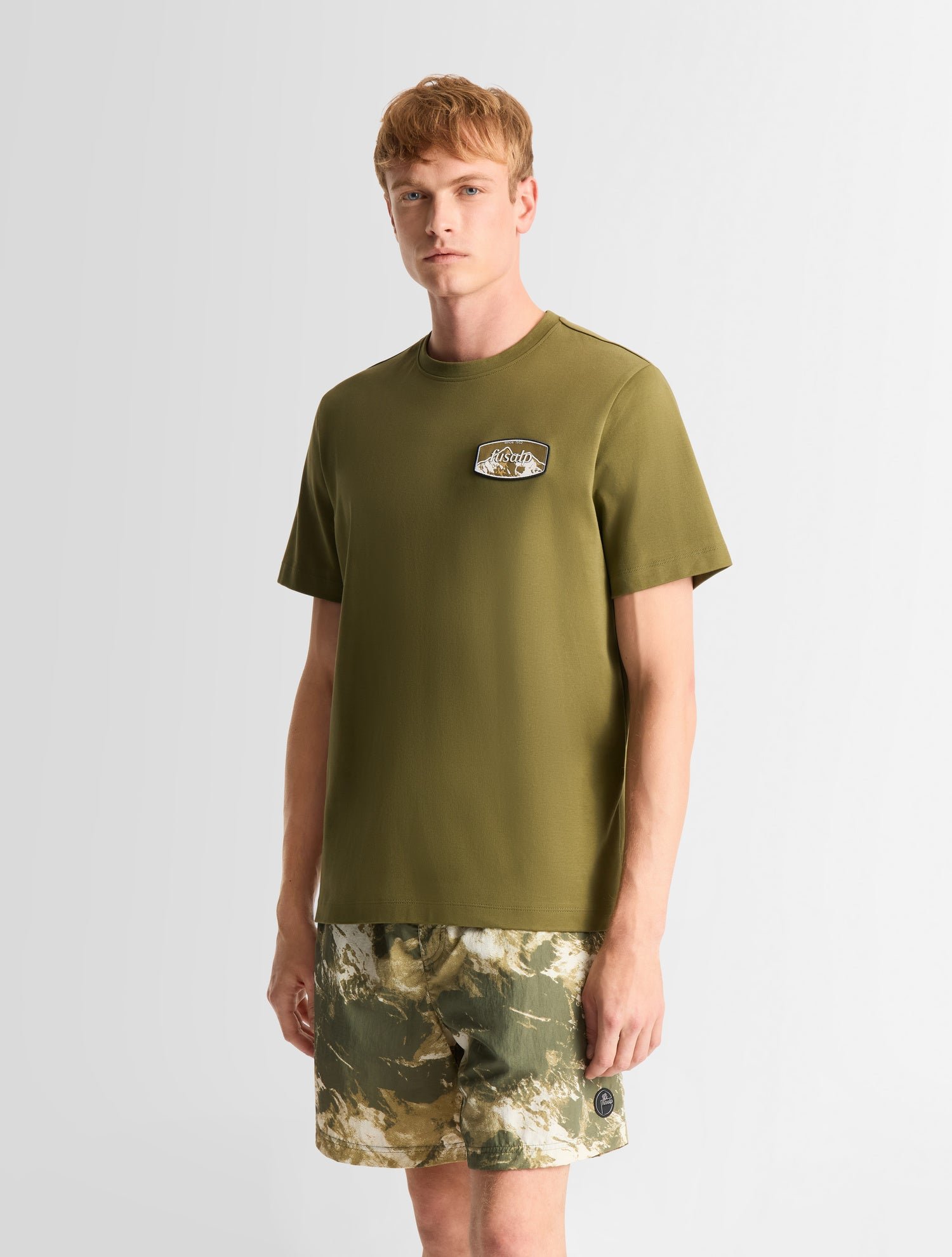 T-shirt tylo anim col rond coupe regular FUSALP Kaki