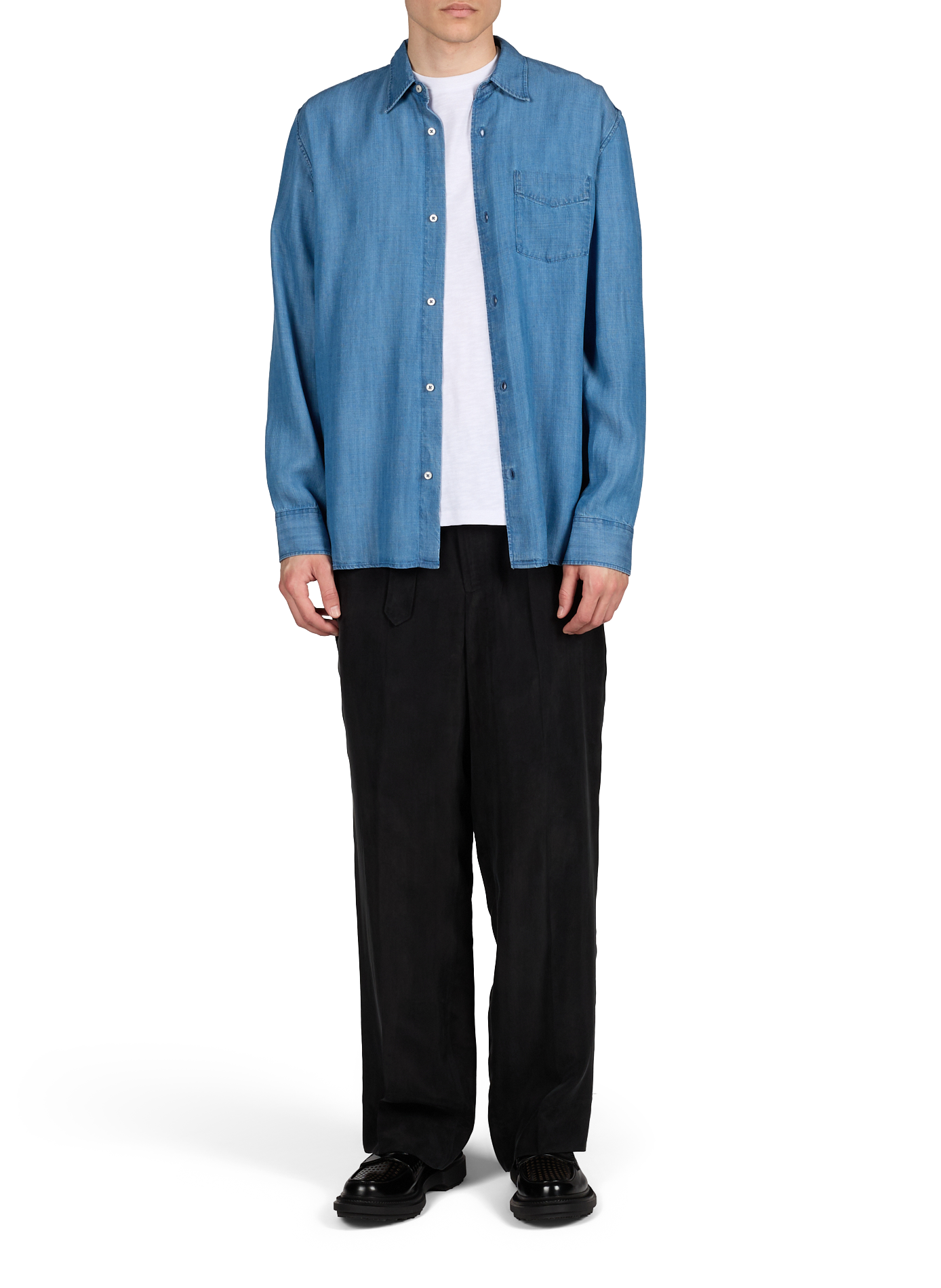 Denim effect shirt OFFICINE GENERALE Blue