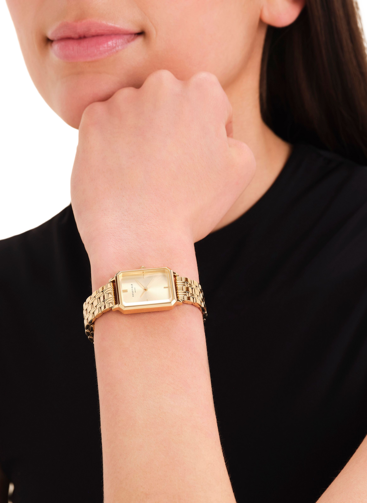 Montre analogique Octagon en acier inoxydable ROSEFIELD Doré