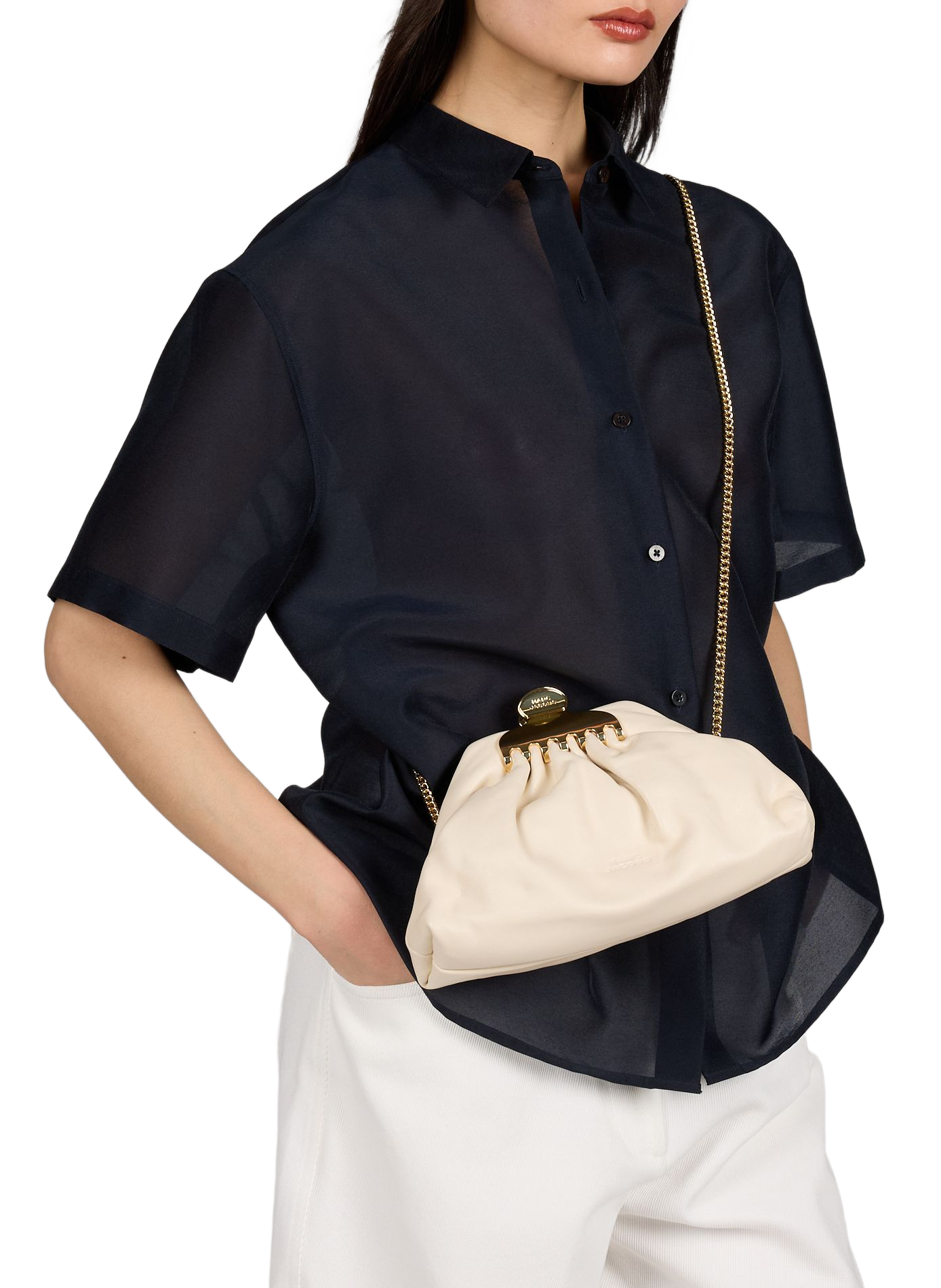 Handbag The Small Claw clip MARC JACOBS Beige