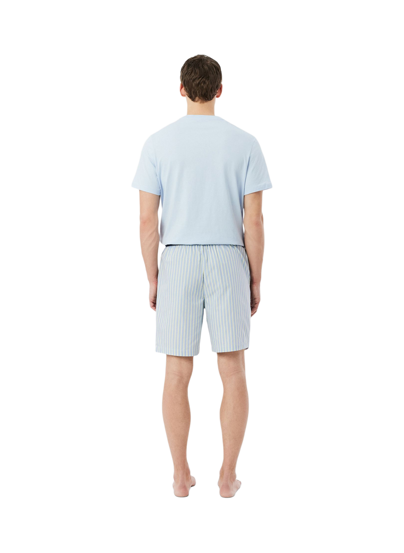 Short de pyjama à rayures en coton LACOSTE Vert