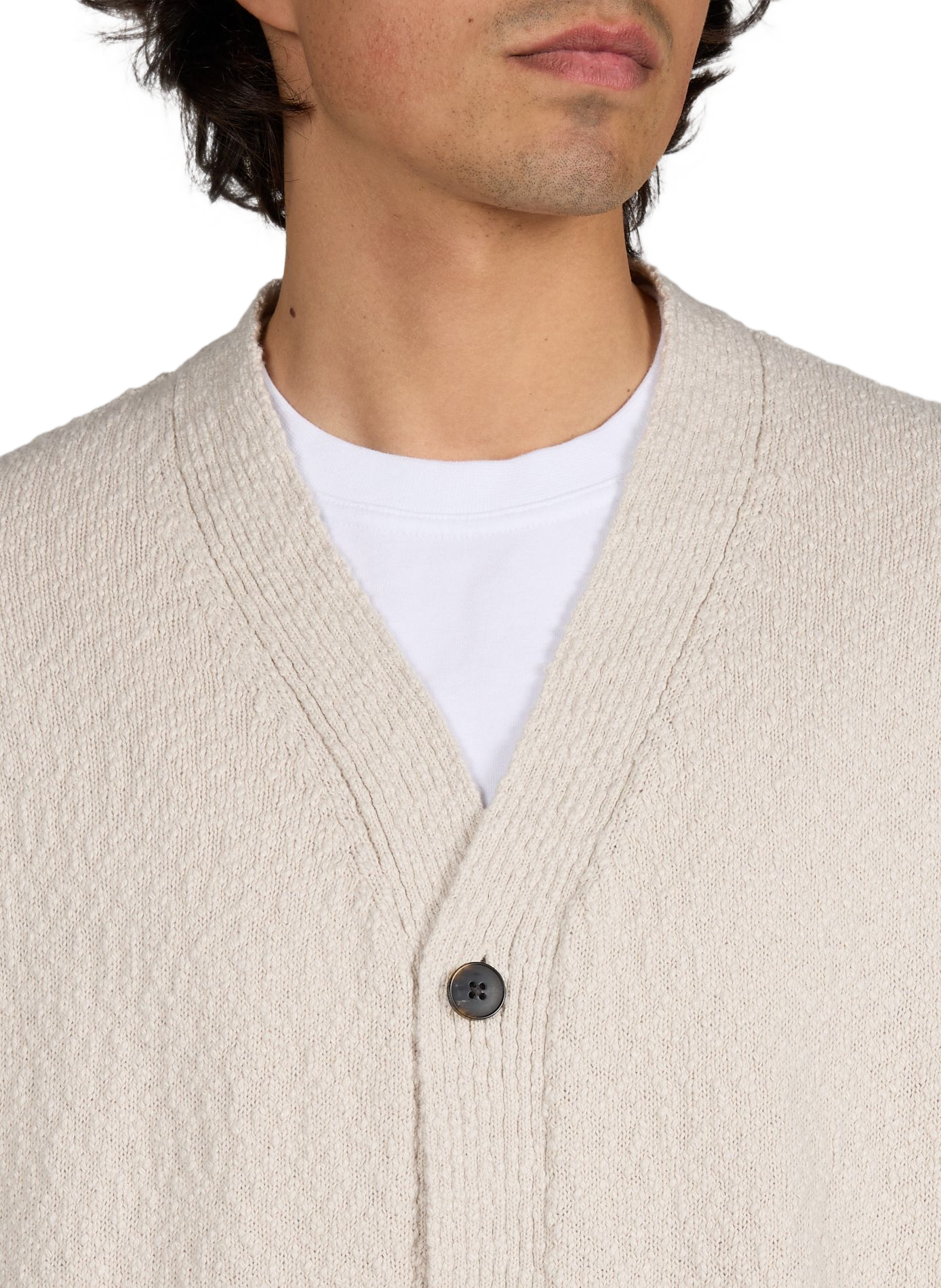 Gilet col V en coton ANNARR Beige