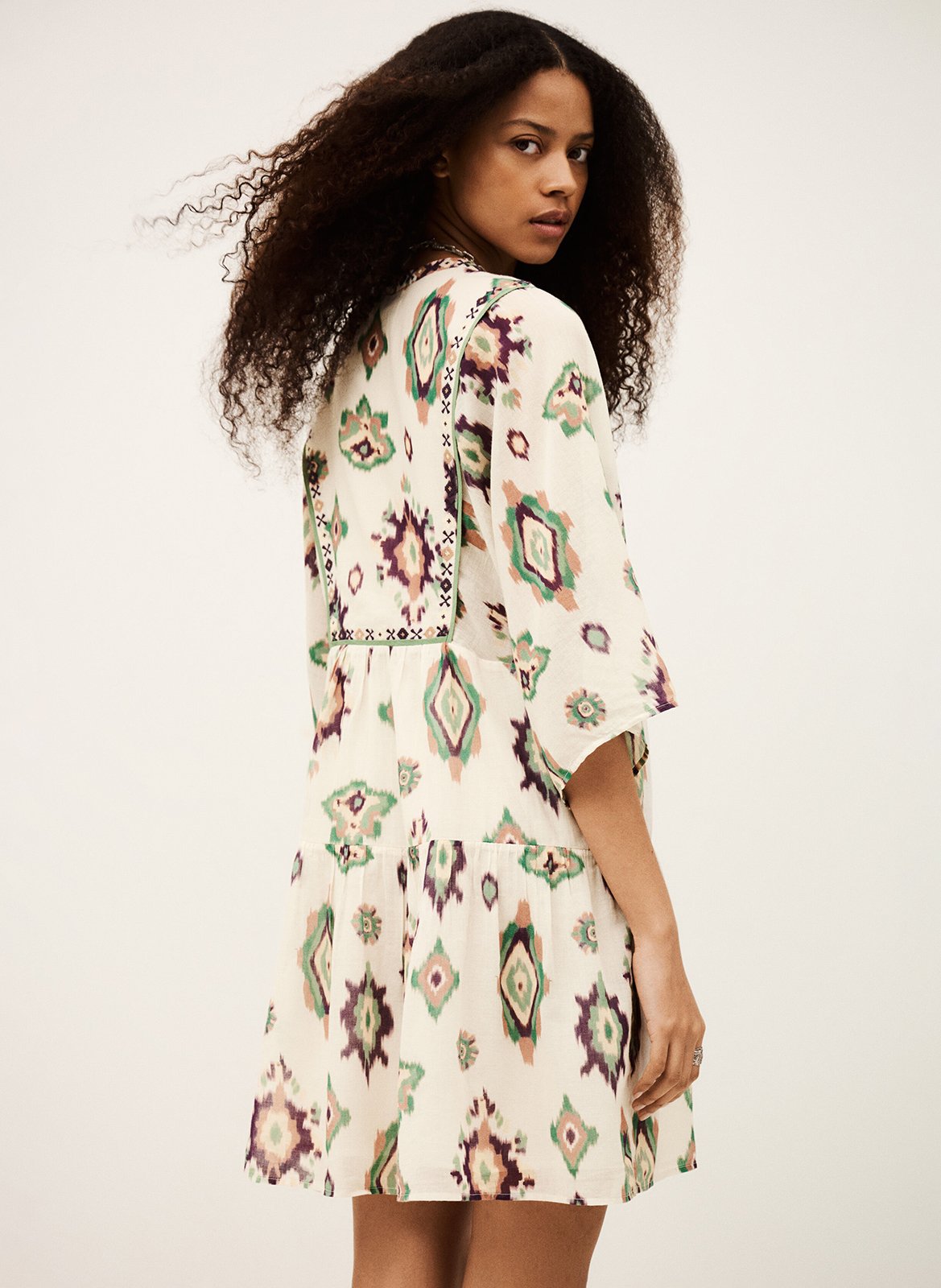 Robe courte col v olalie BA&SH Beige