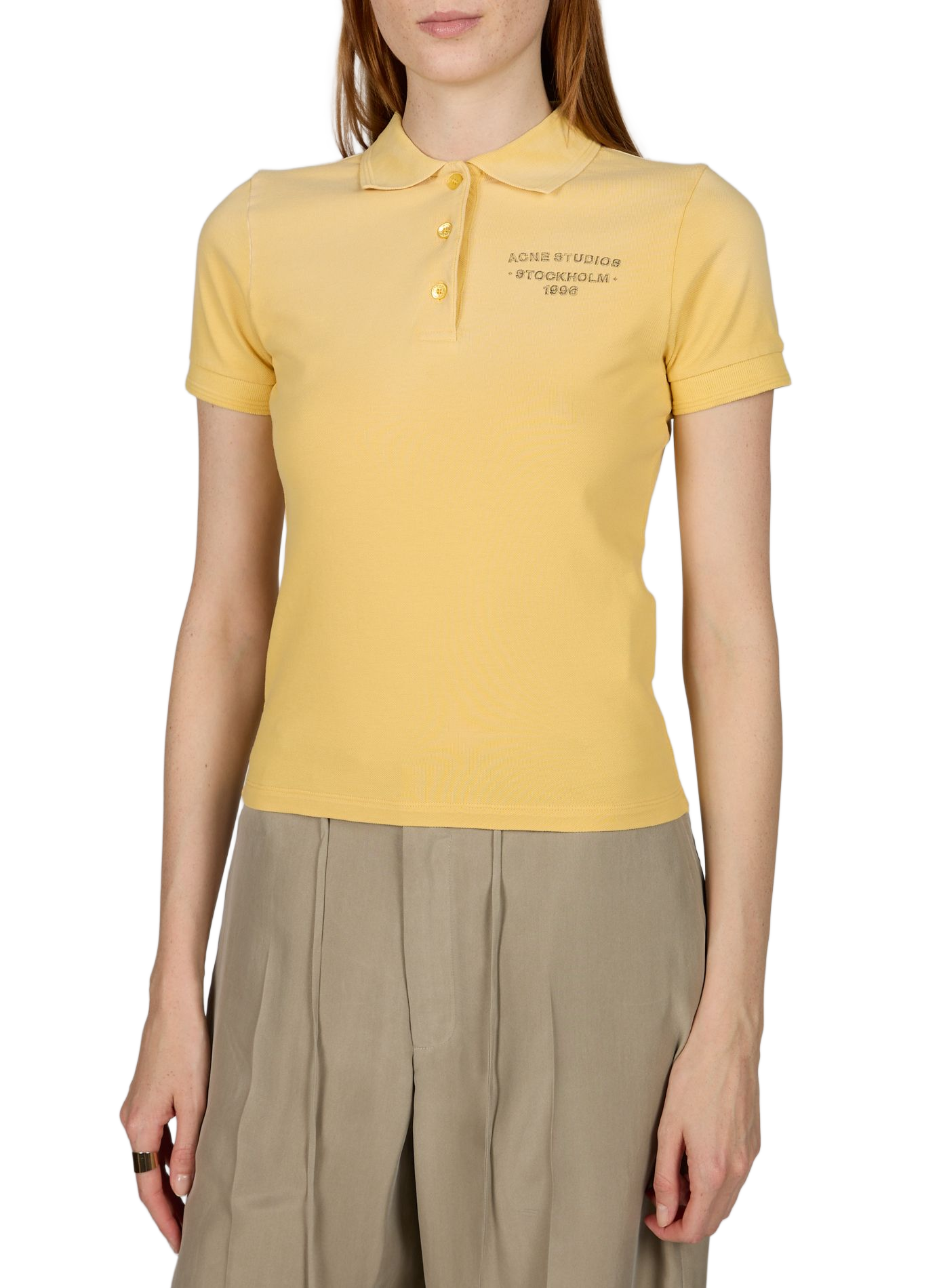 Esimona Sunkissed cotton blend polo ACNE STUDIOS Yellow