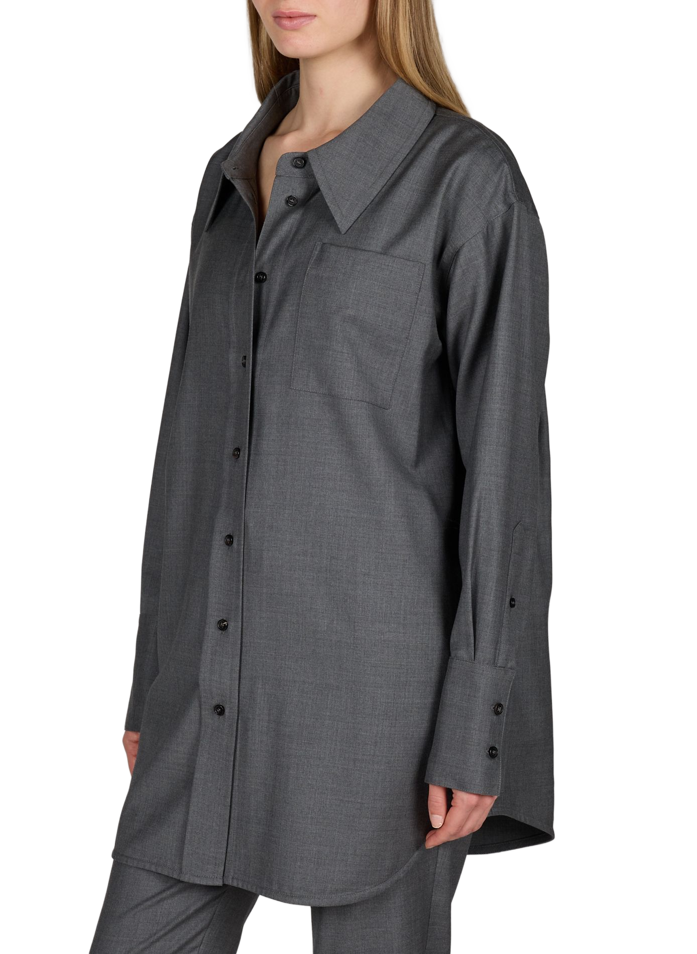 Flowy wool shirt CO Grey