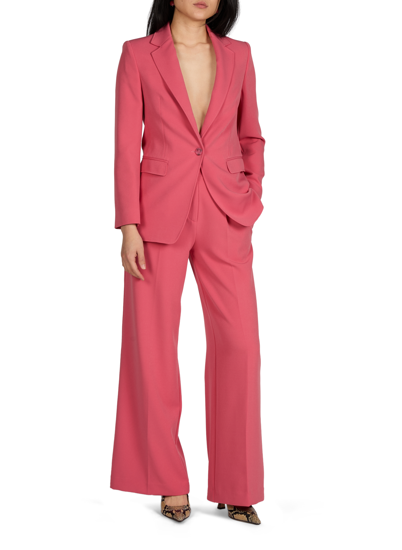 Blazer regular en crêpe stretch BOSS Rouge