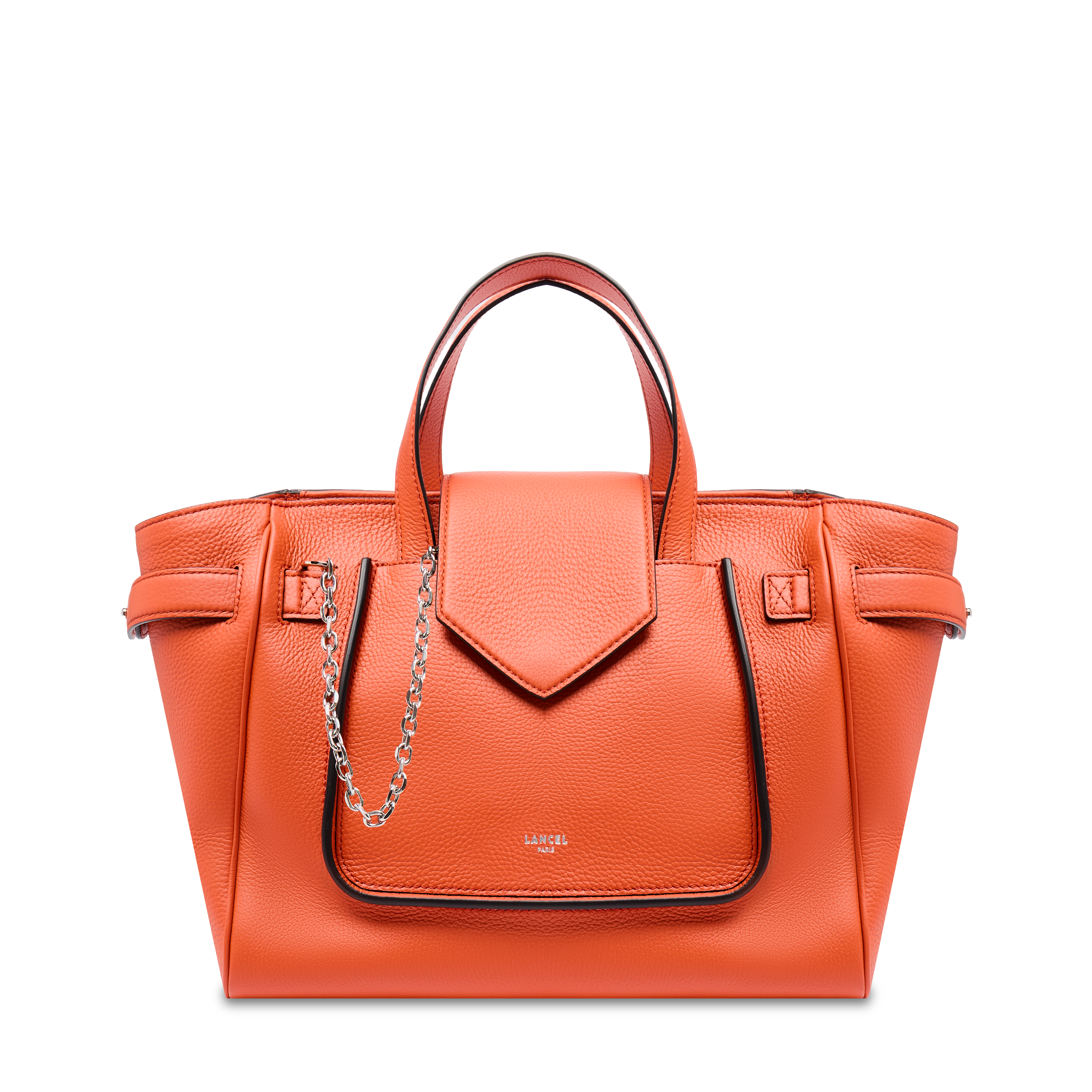 Sac carryall thea de lancel en cuir de vachette graine LANCEL Orange