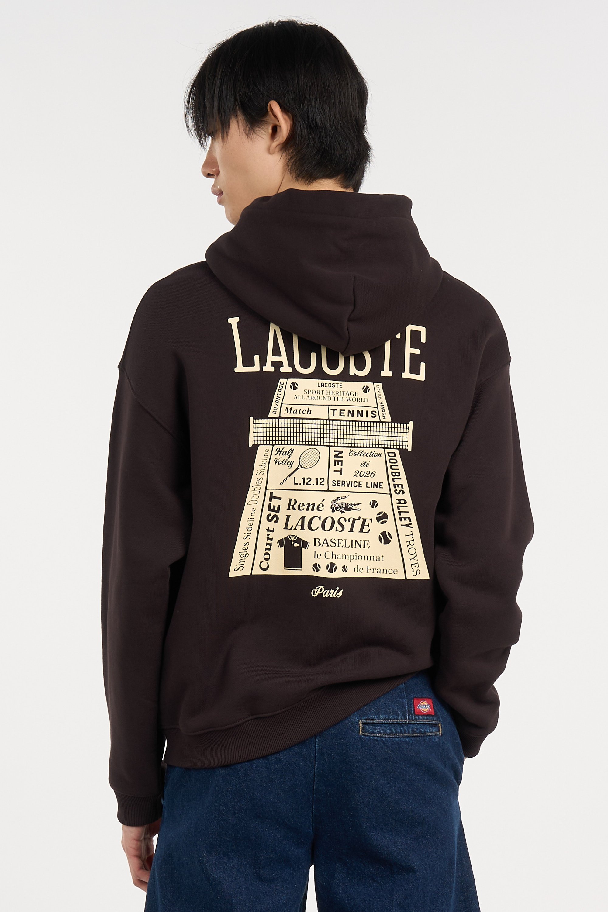 Hoodie sweatshirt LACOSTE Marron