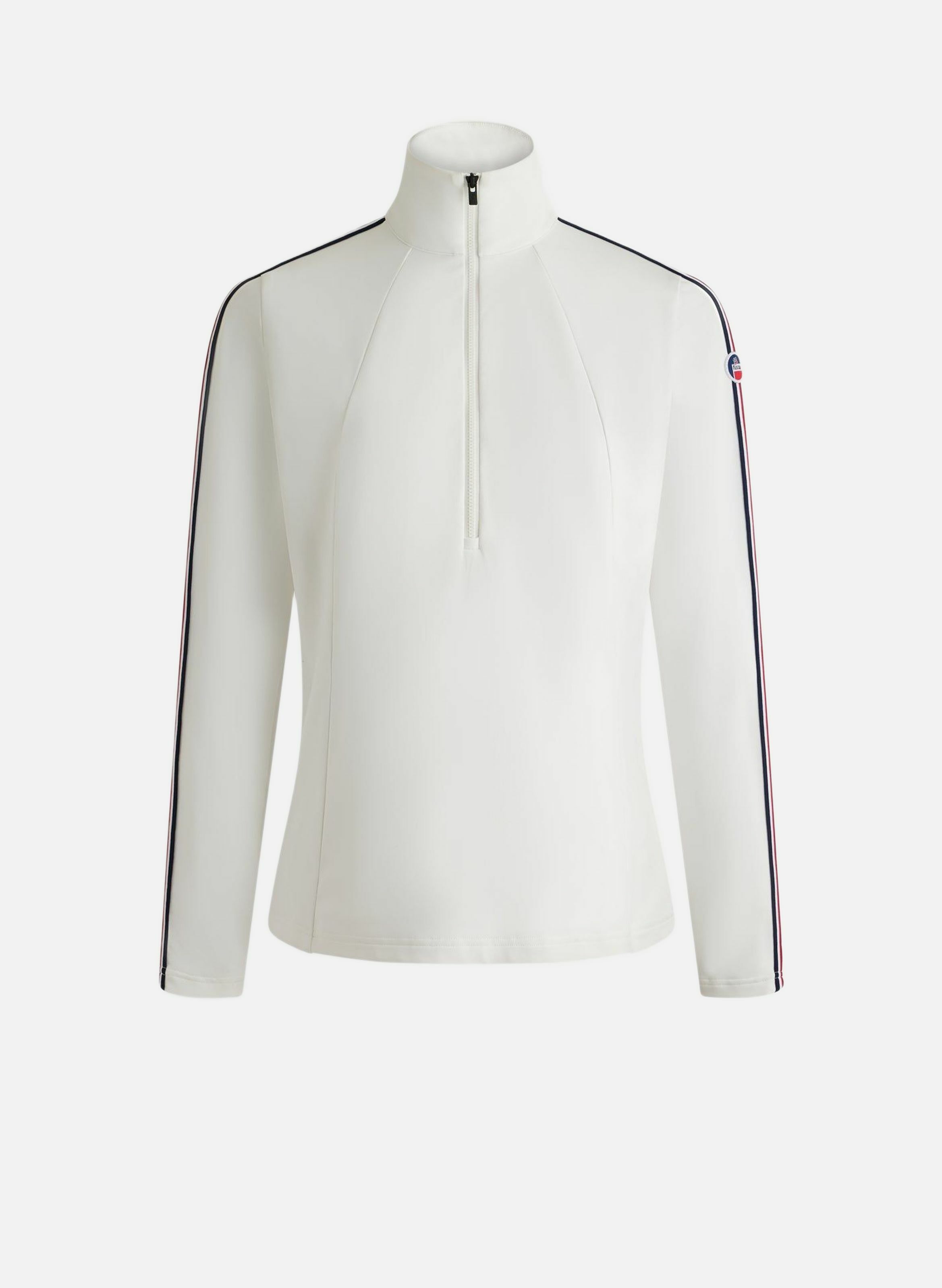 Stellia high-neck fitted sweater. FUSALP White