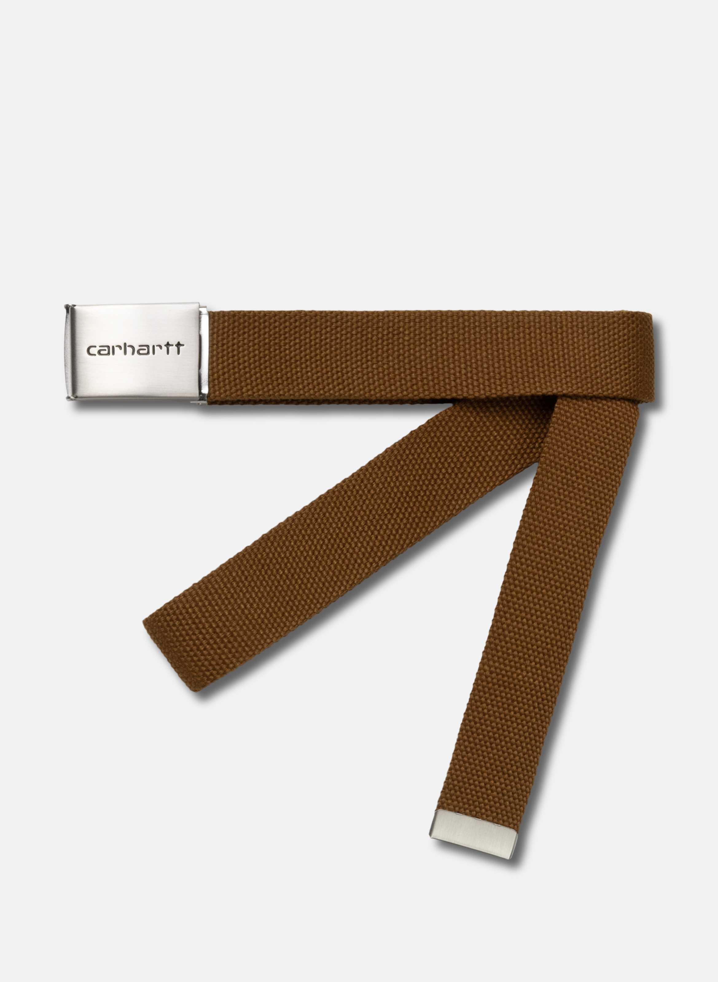 Ceinture clip belt chrome CARHARTT WIP Marron