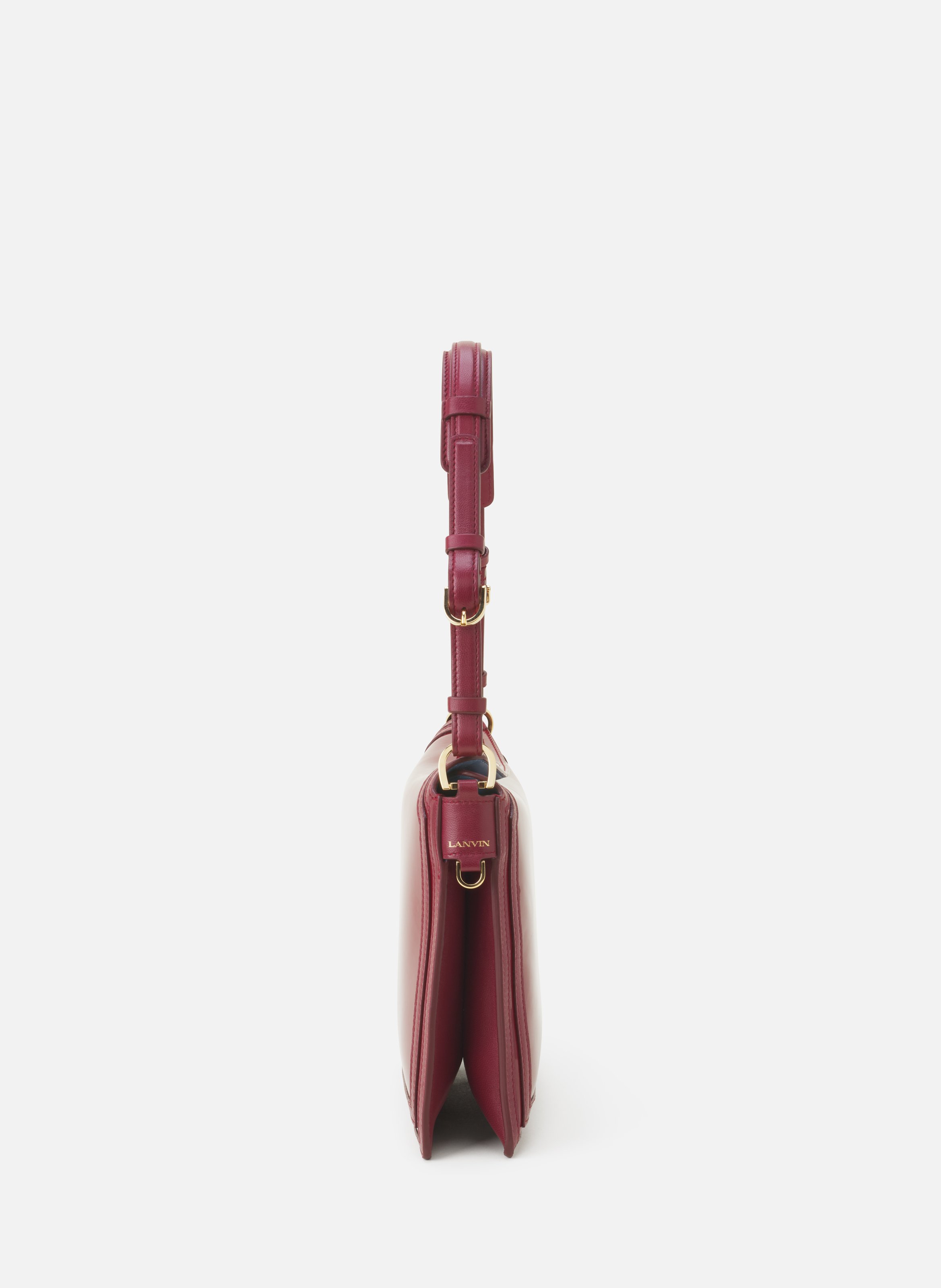 Sac compagnon 20 en cuir vernis LANVIN Rouge