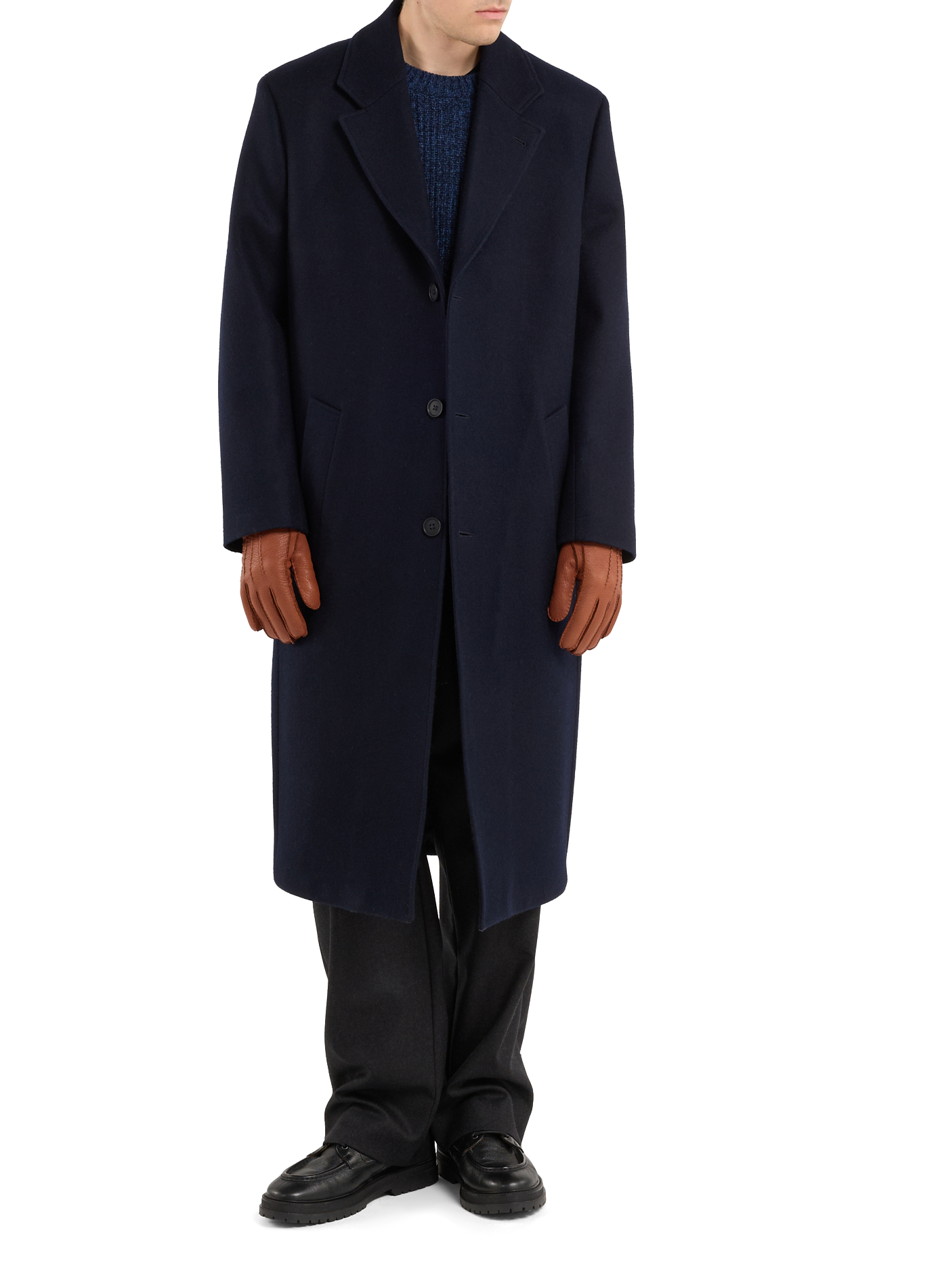 Solid long wool coat SAISON 1865 Blue