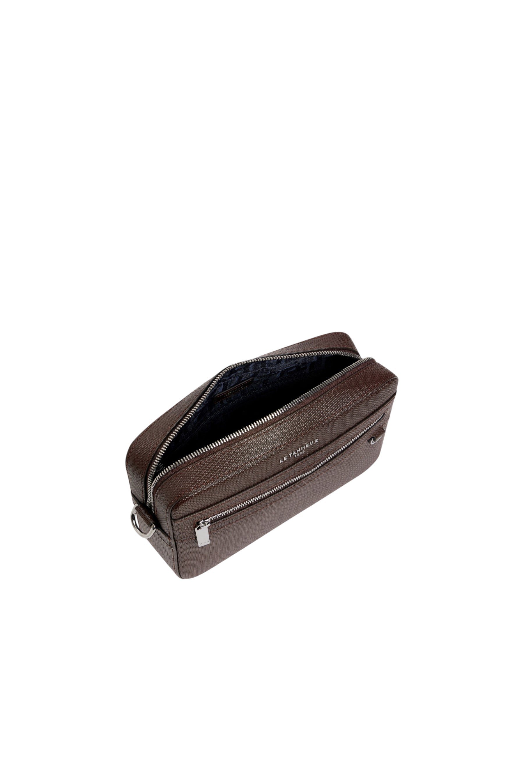 Petite sacoche emile en cuir signature t LE TANNEUR Marron