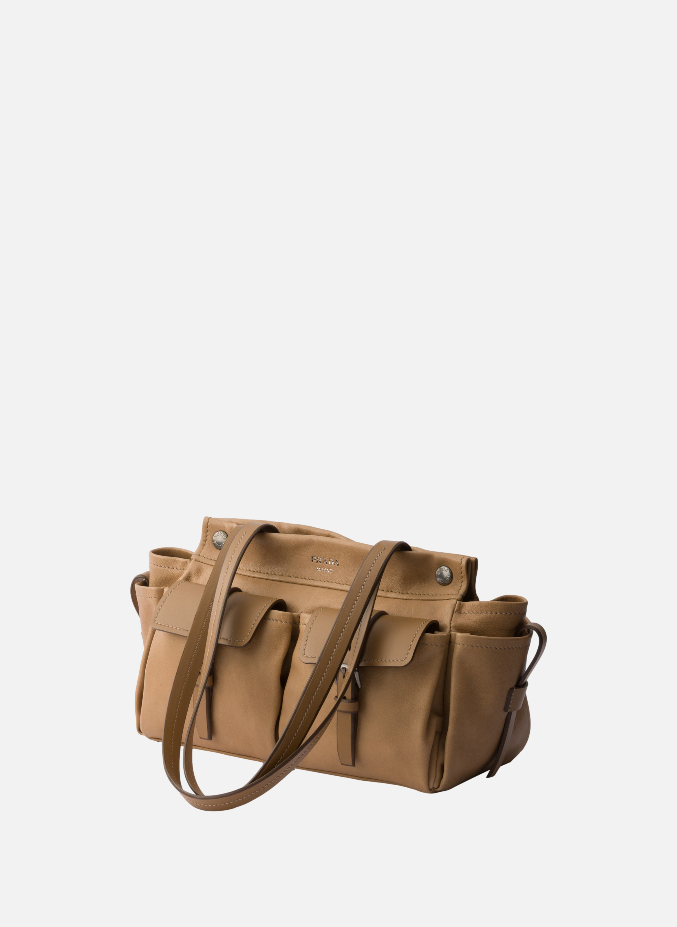 Cabas en cuir prada route PRADA Beige