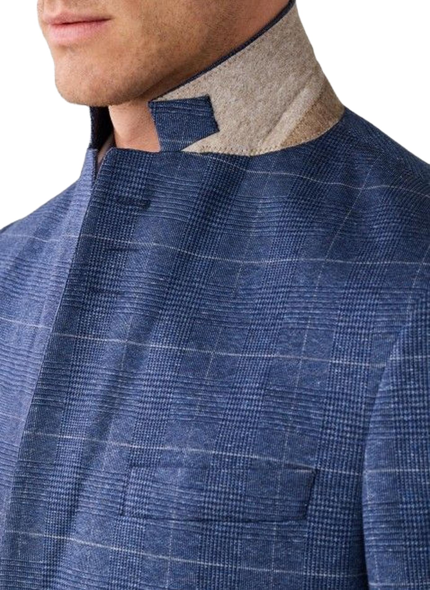 Blazer droit à motif en coton HACKETT Bleu