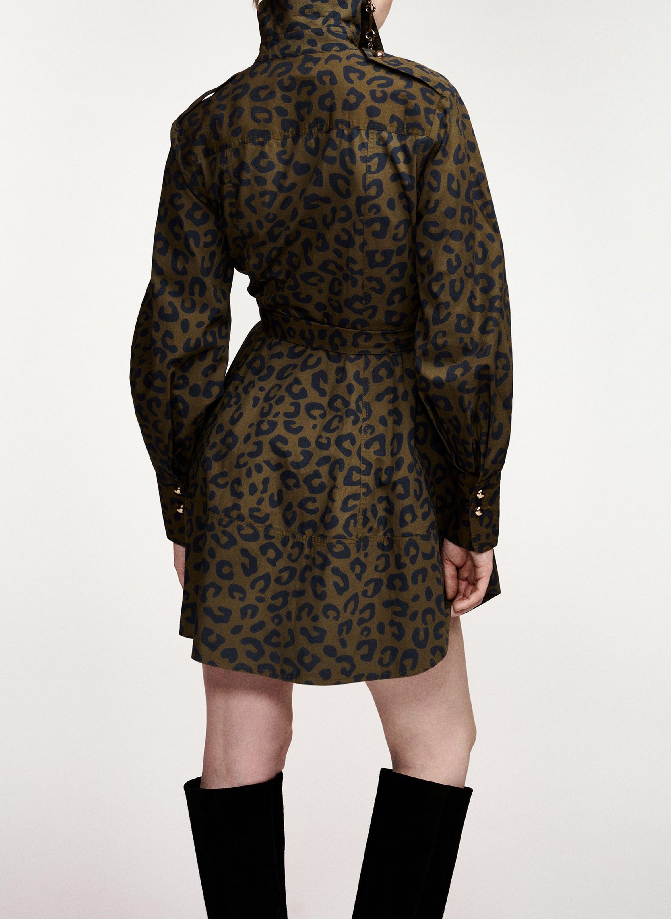 Robe chemise cintrée en coton keto ESSENTIEL ANTWERP Vert