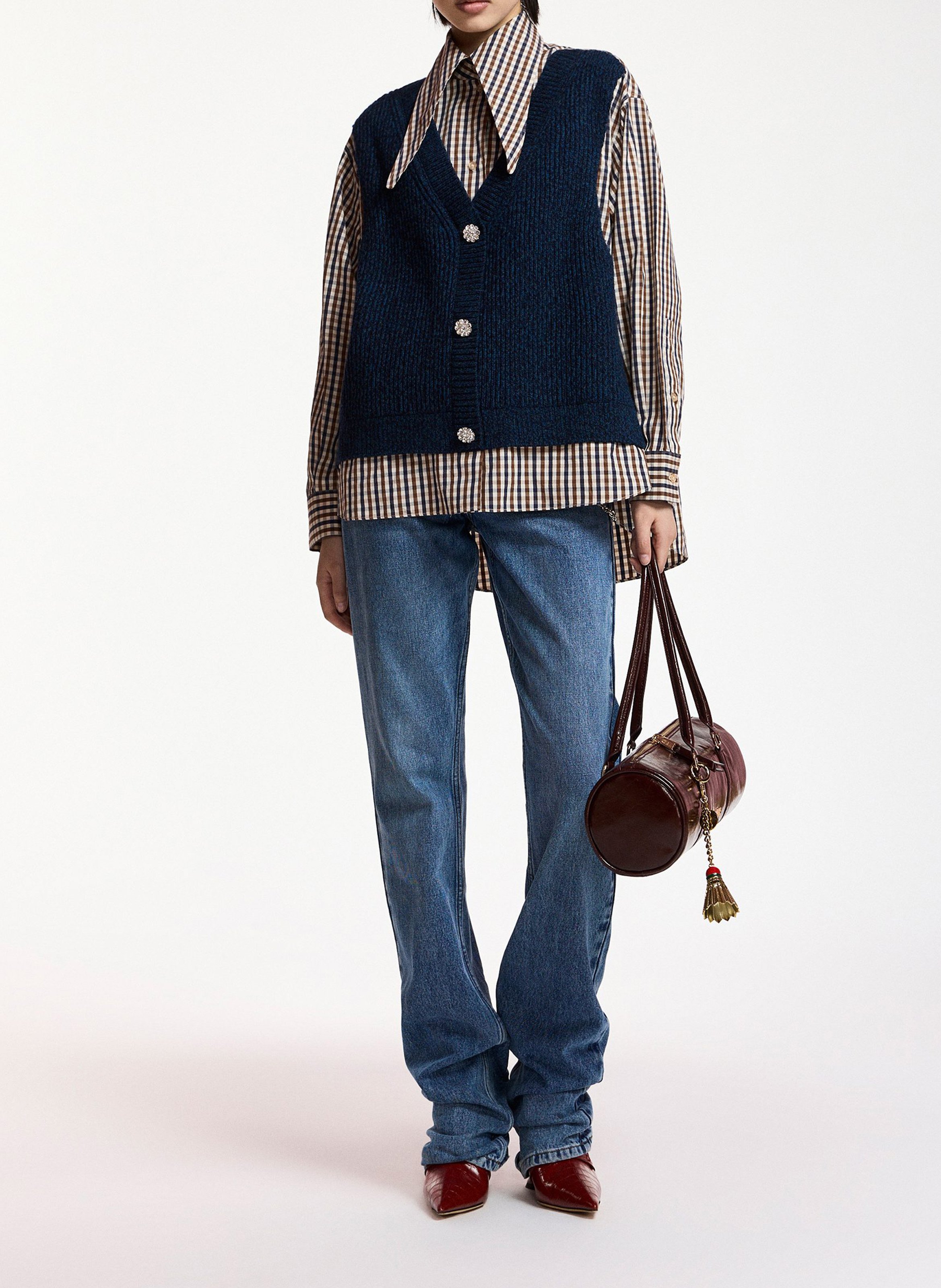 Chemise oversize superposée en laine kute ESSENTIEL ANTWERP Bleu