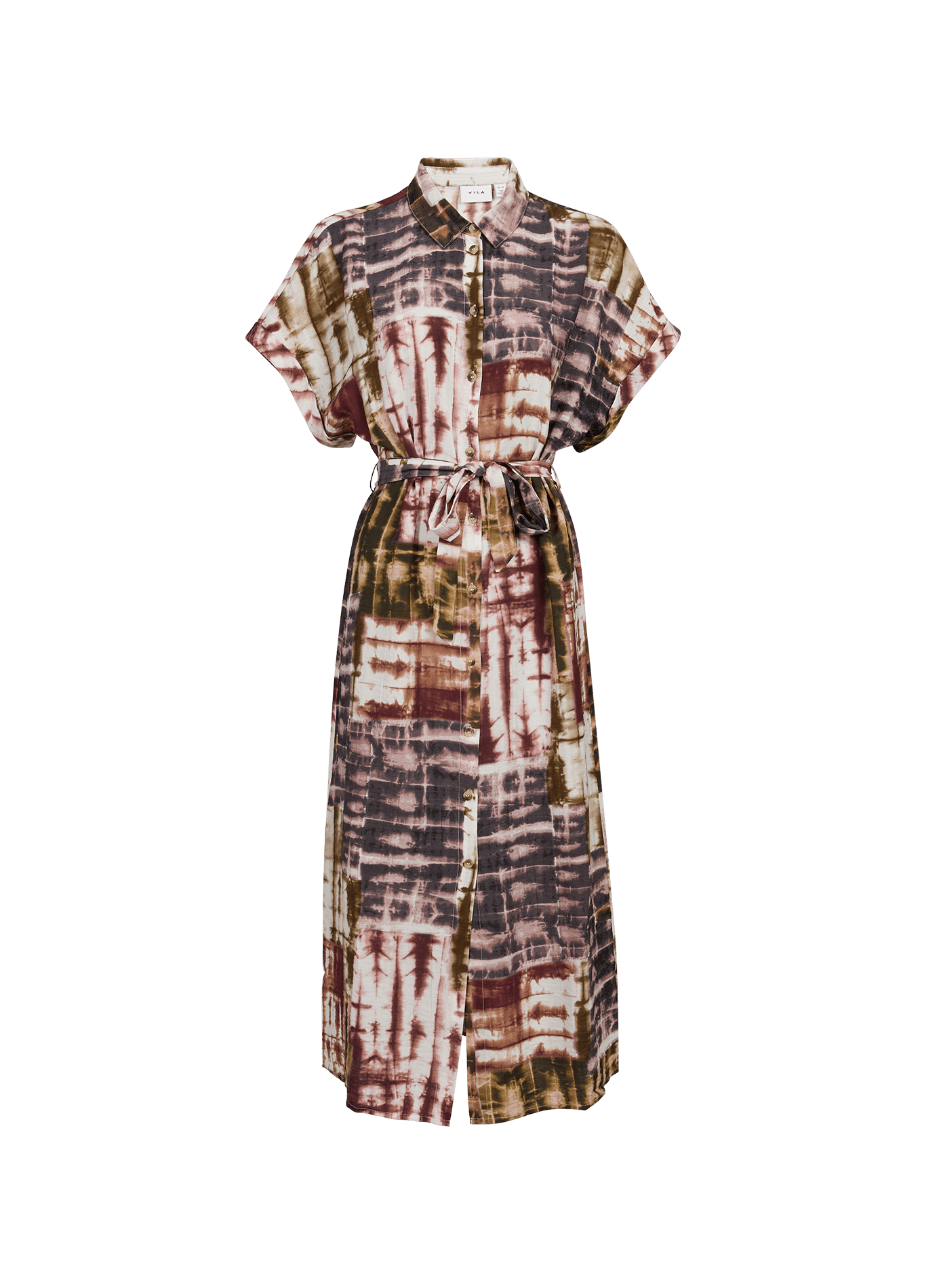 Lange jurk Vimotsa met print VILA Beige