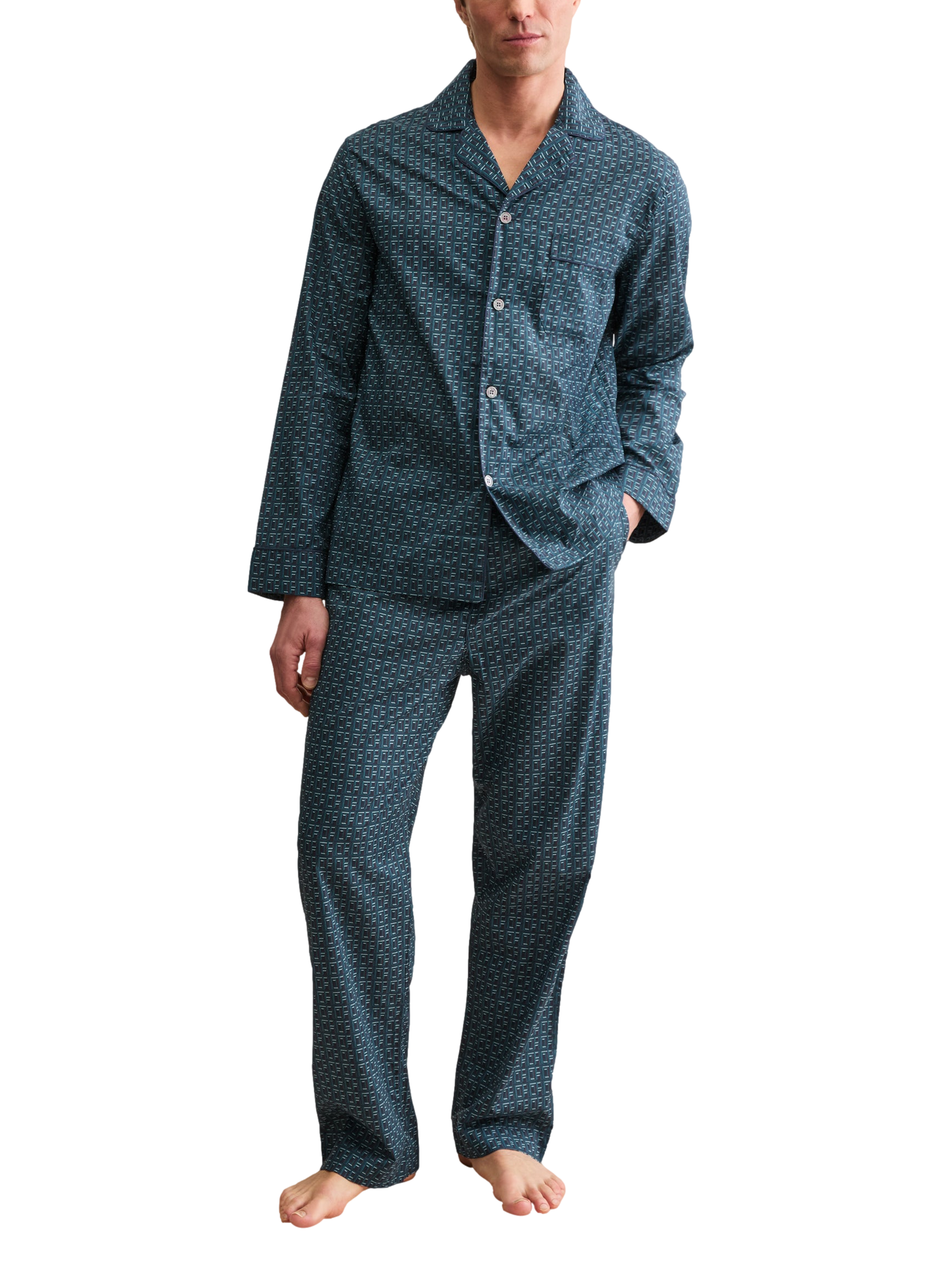 Baumwoll-Pyjamaset DEREK ROSE Blau