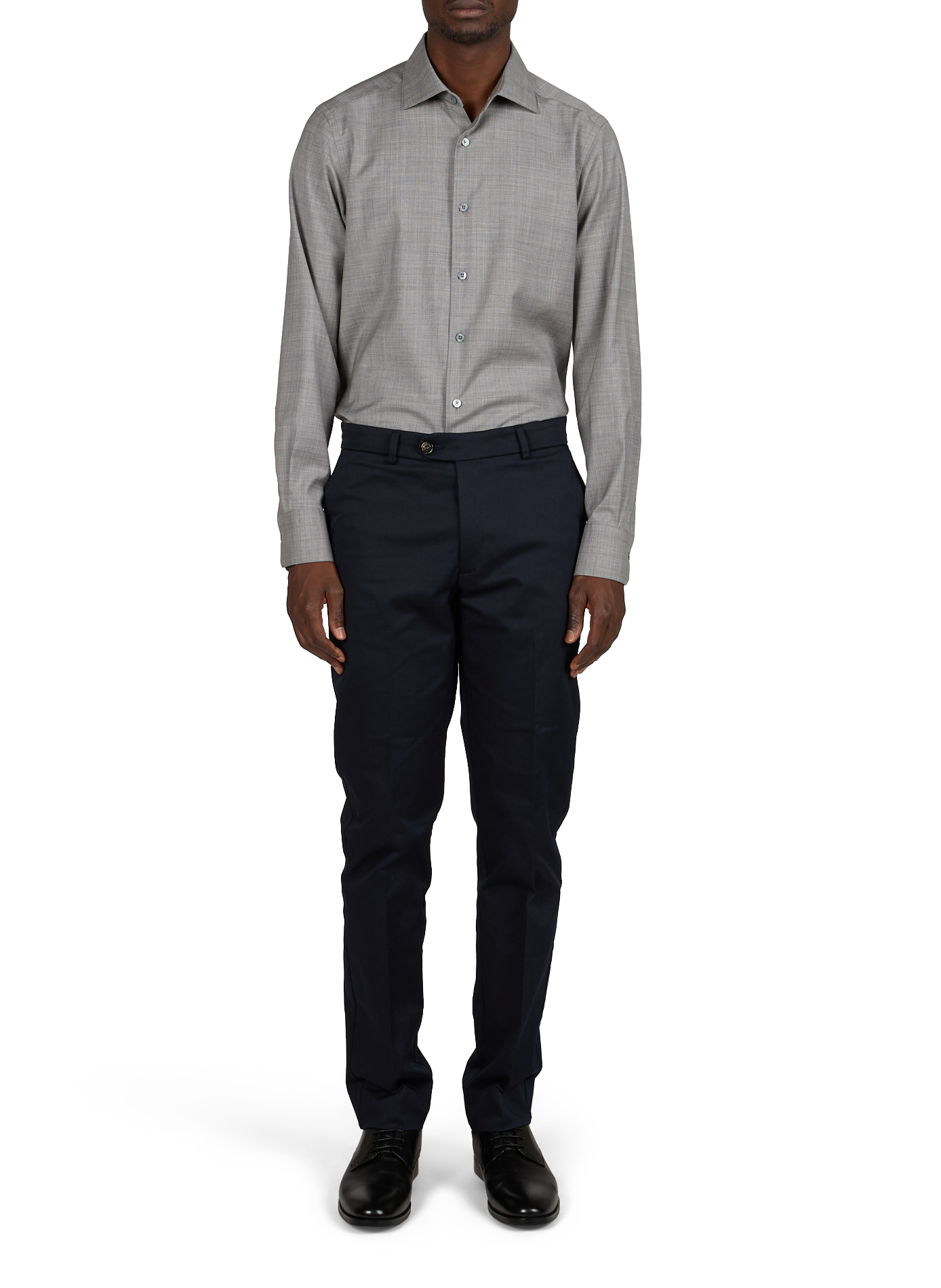 Slim fit chino pants in blended cotton AURELIEN Blue