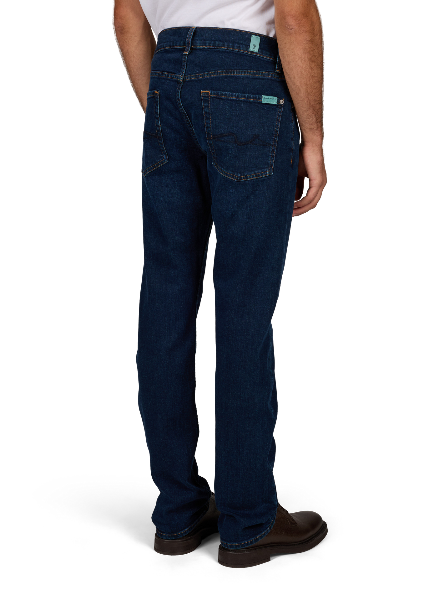 Straight-leg cotton-blend jeans 7 FOR ALL MANKIND Blue