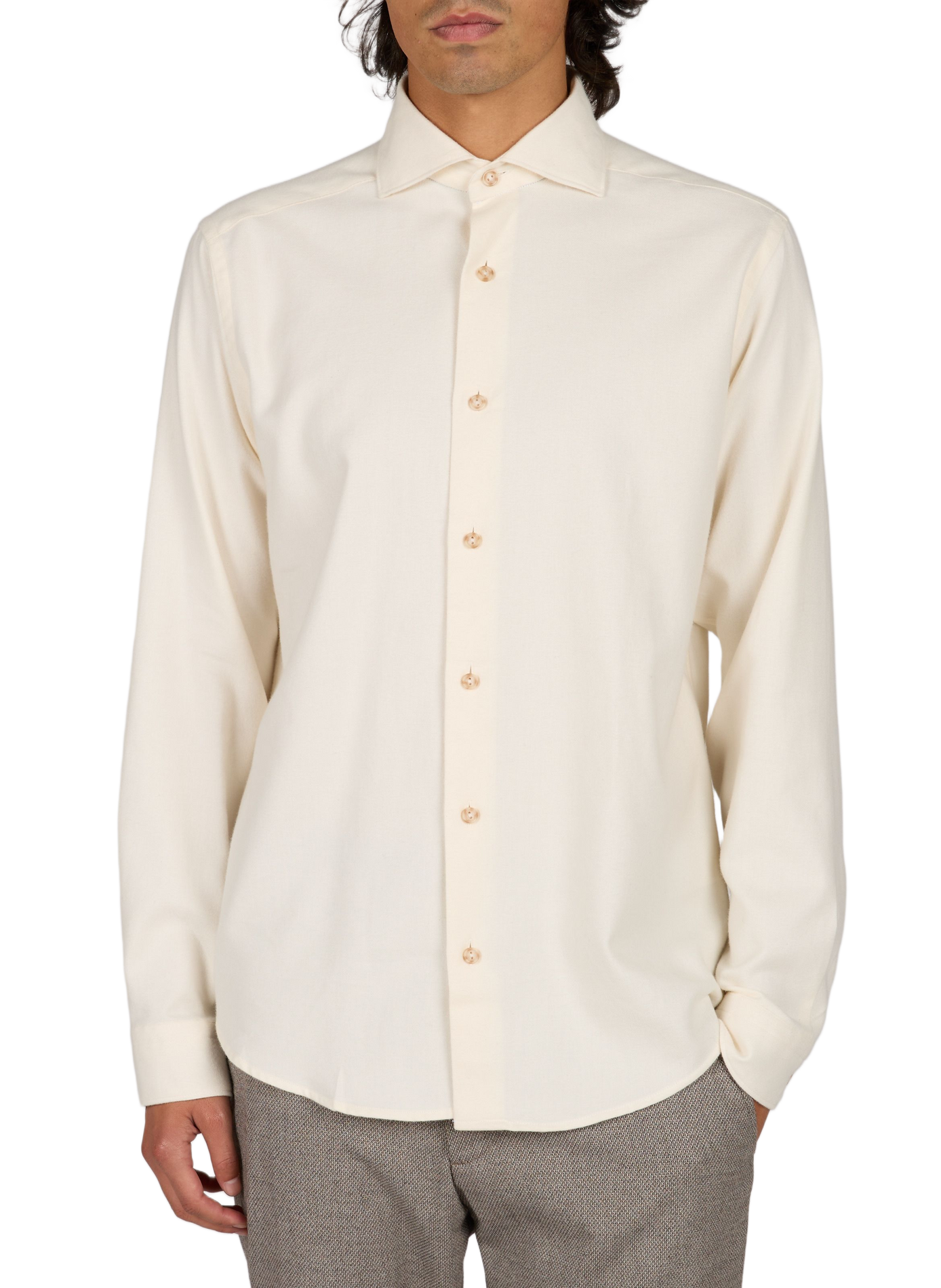 Chemise droite en coton ETON Blanc