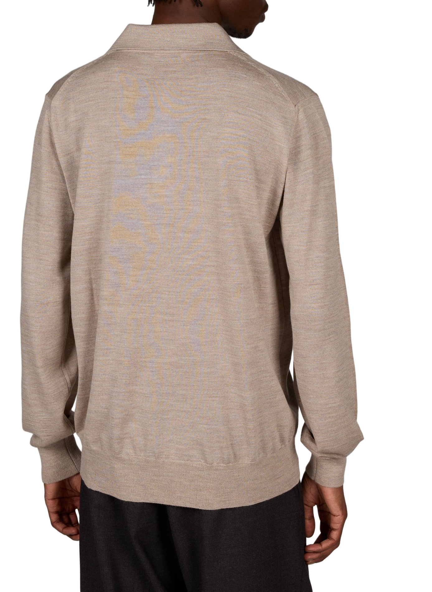 Polo manches longues en laine ETON Beige