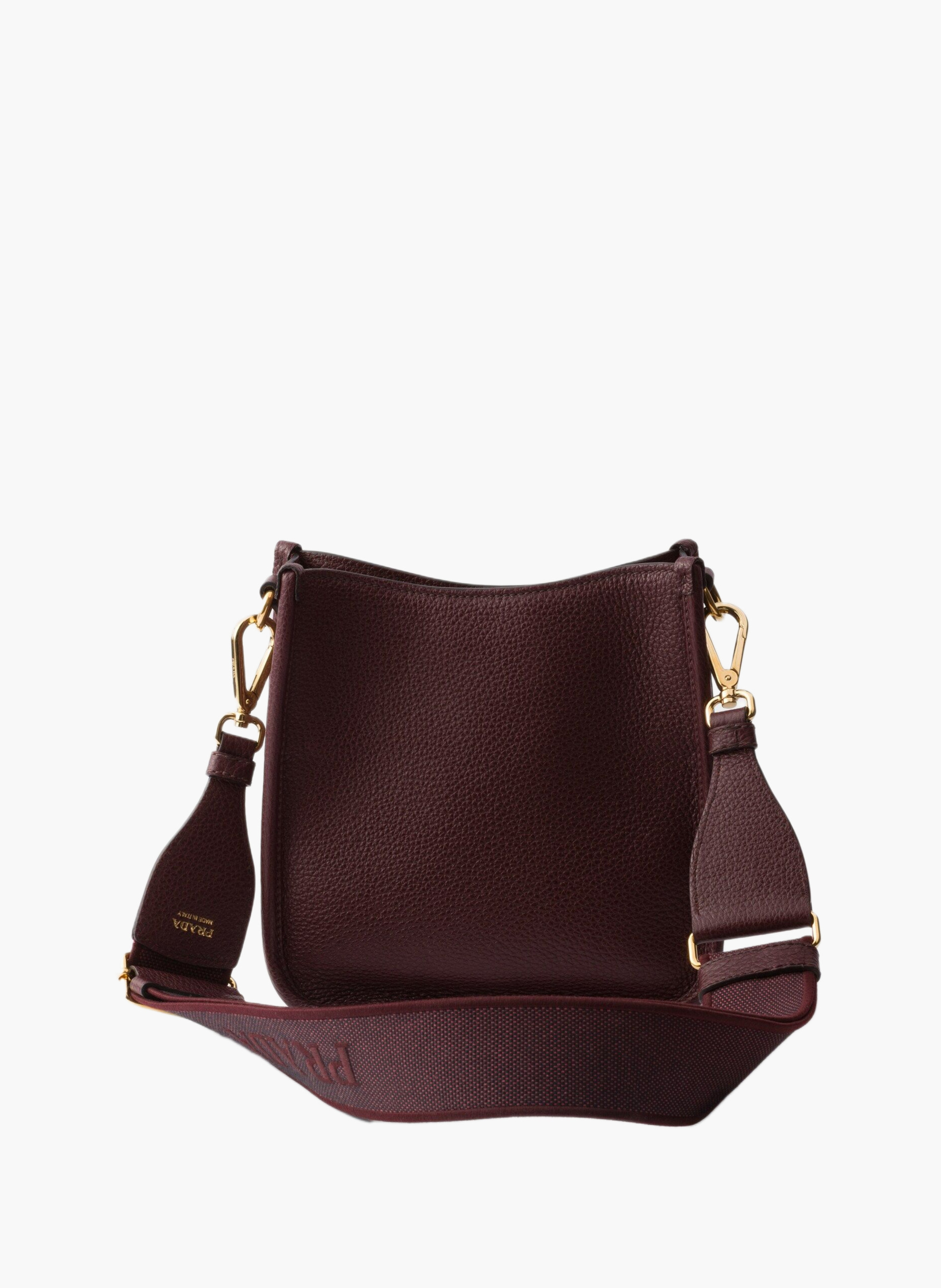 Mini sac porté épaule en cuir PRADA Rouge