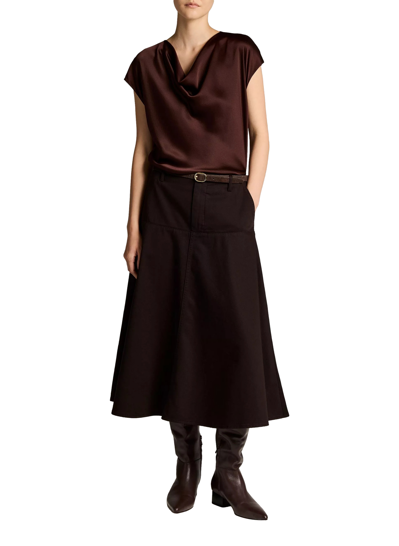 Blouse fluide en soie VINCE Red