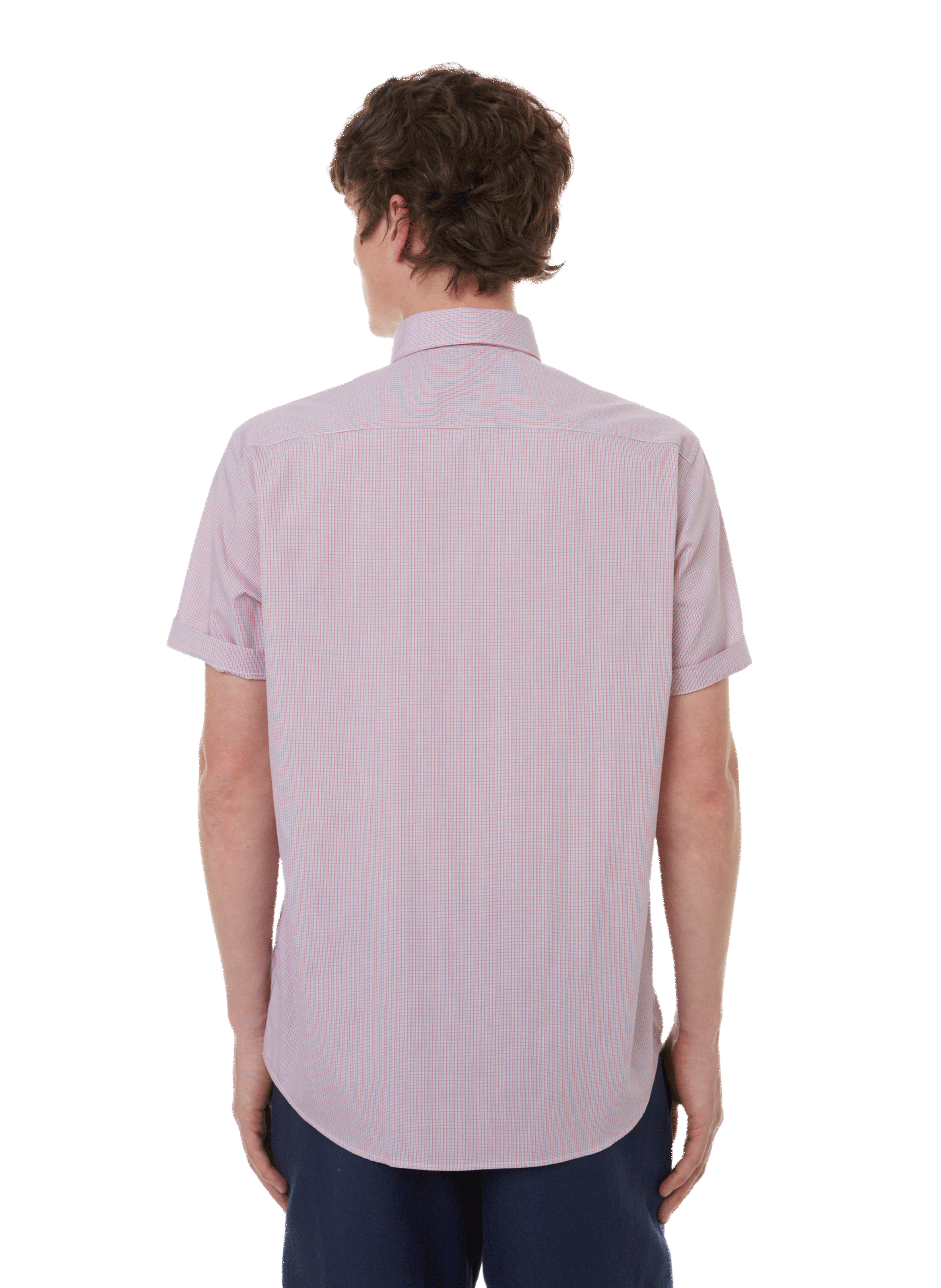 Short-sleeved cotton poplin shirt AU PRINTEMPS PARIS Red