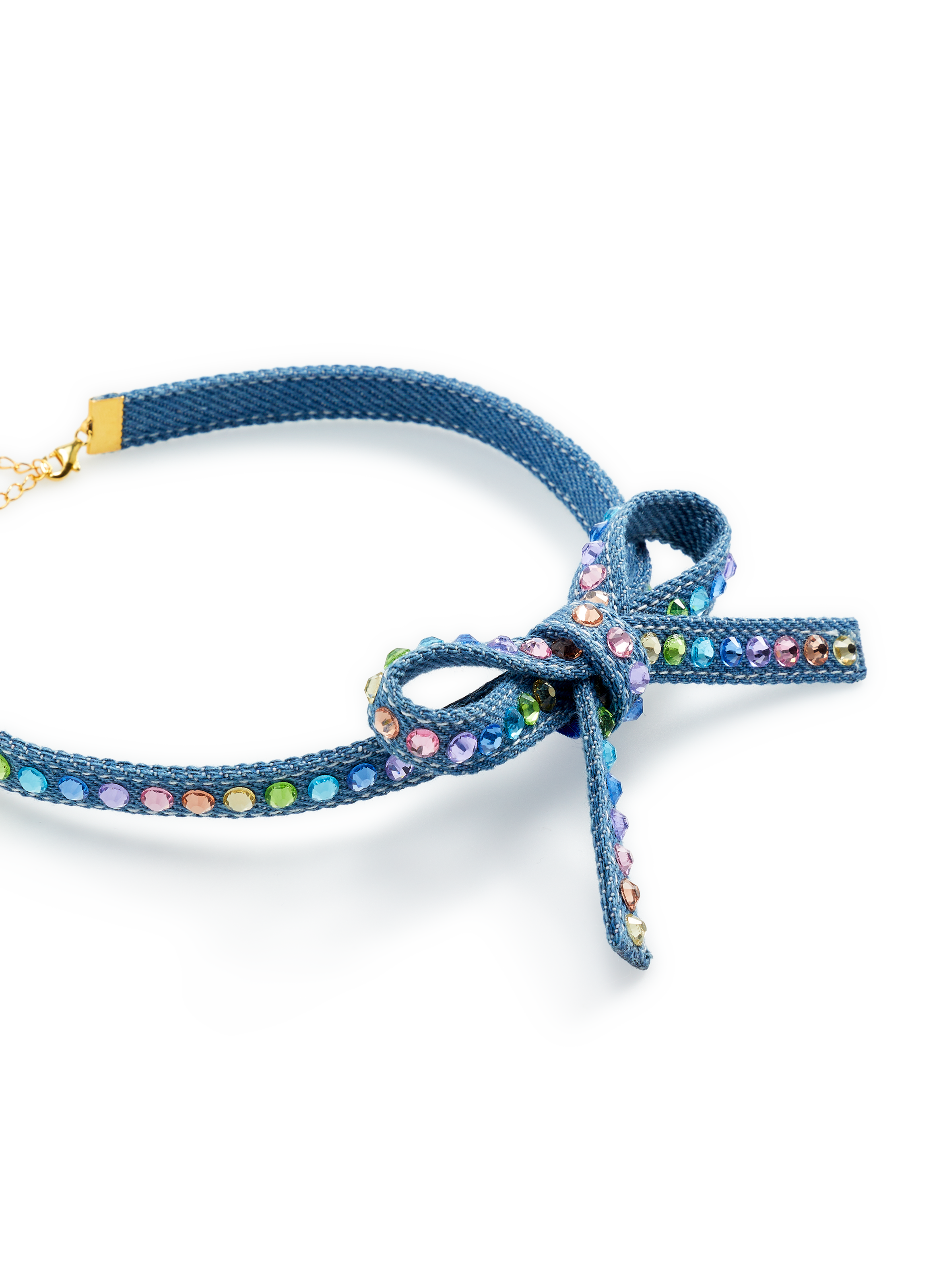 Collier Bow Denim