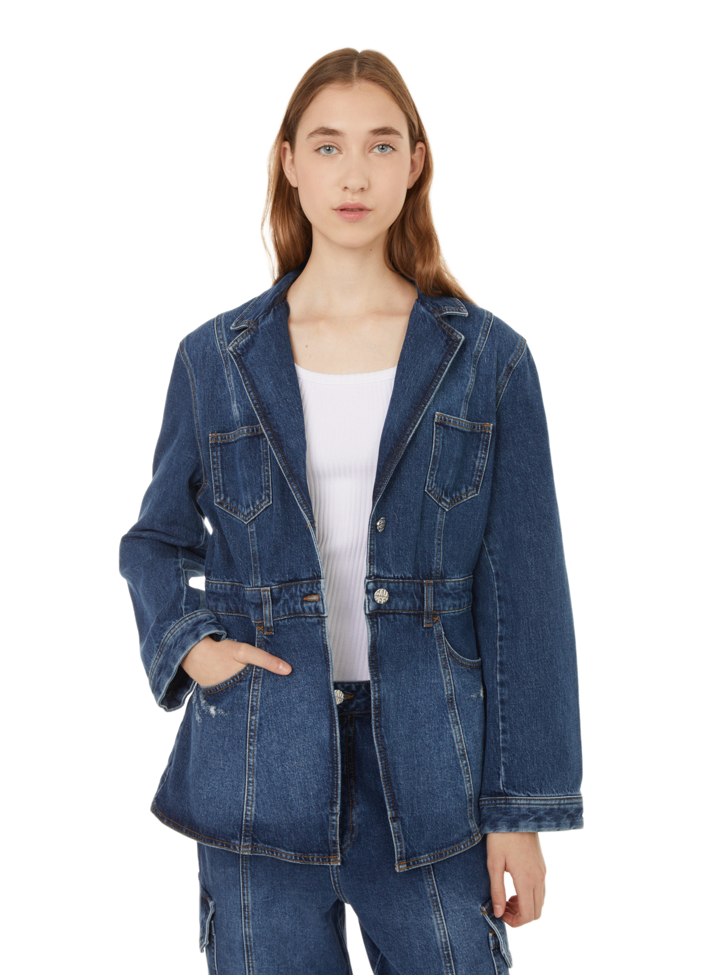 Veste En Jean Femme Cintrée Vintage - Manches Longues - Léger Et Stretch - Style Décontracté Ou Élégant