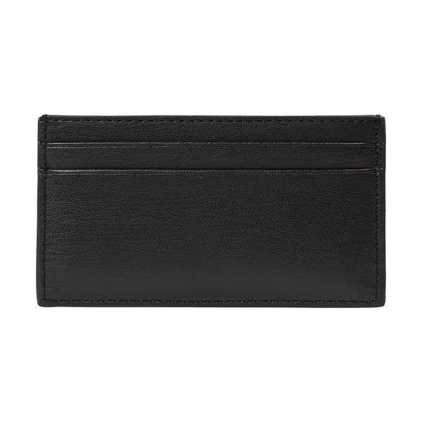 Shop Tommy Hilfiger Faux Leather Card Holder In Black