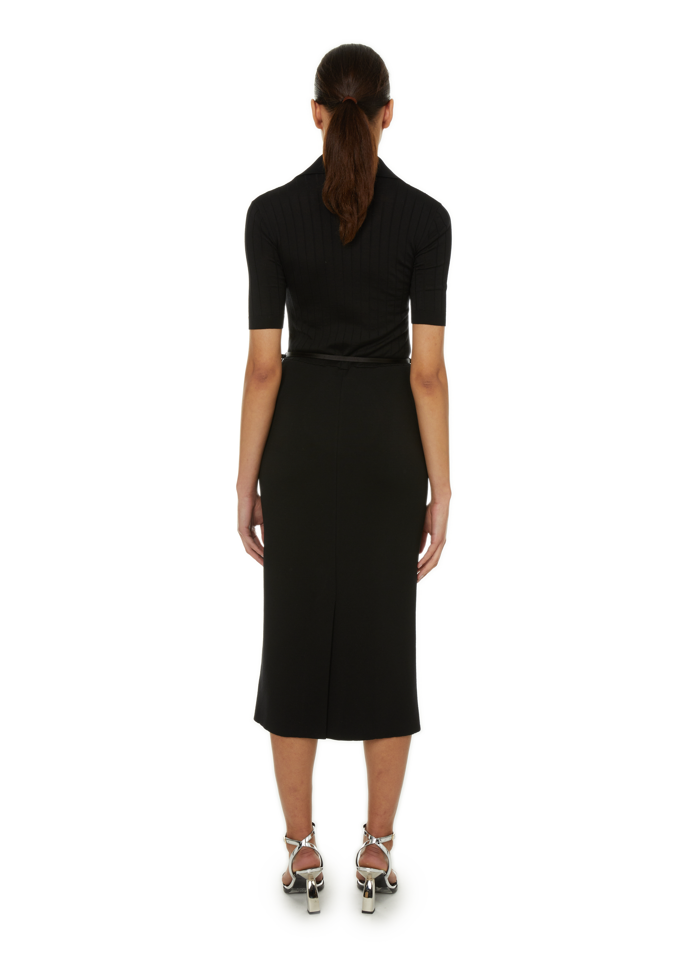 Long wool polo shirt dress GIVENCHY Black