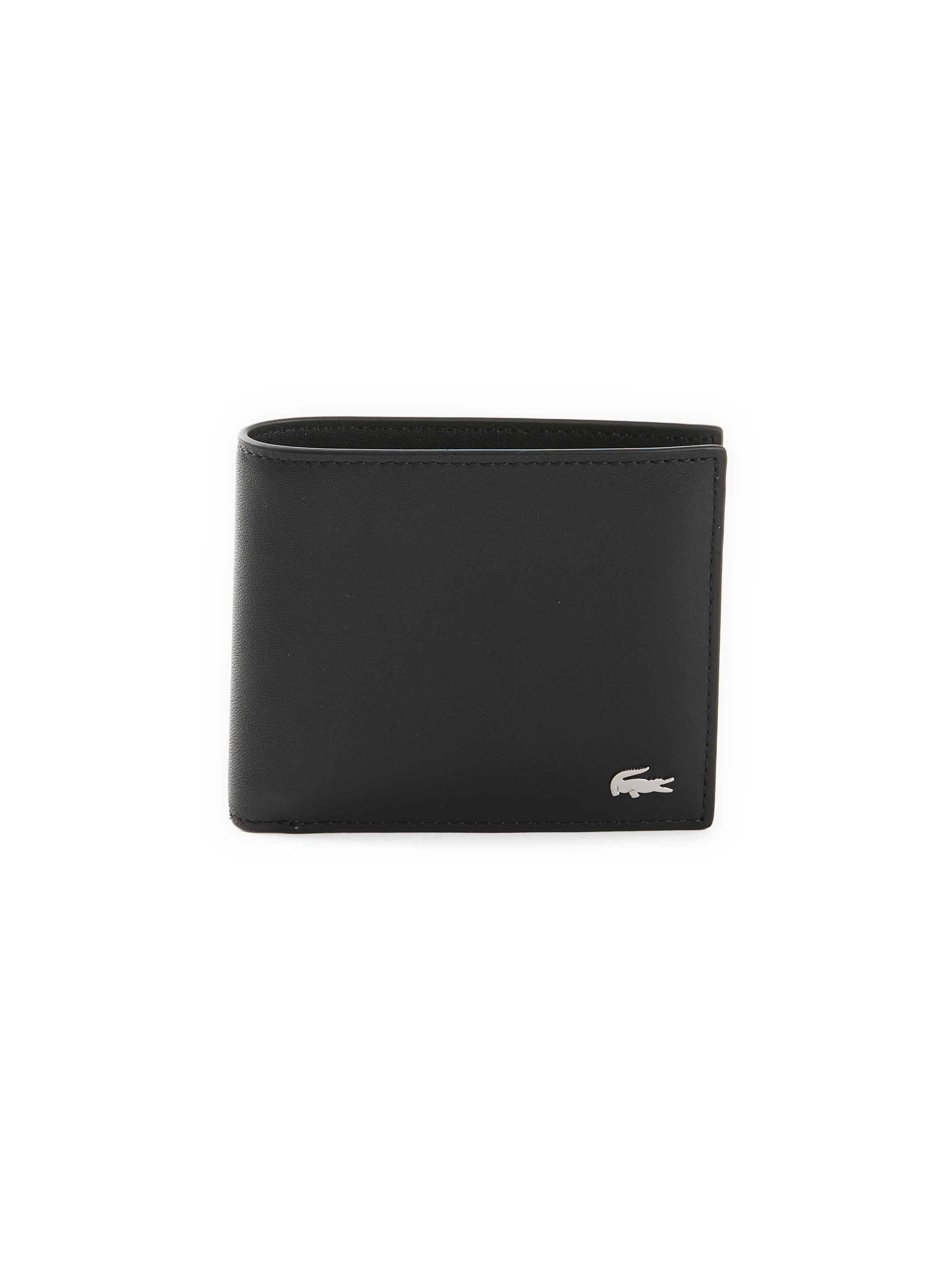 Set portefeuille et porte-cartes en cuir LACOSTE Noir