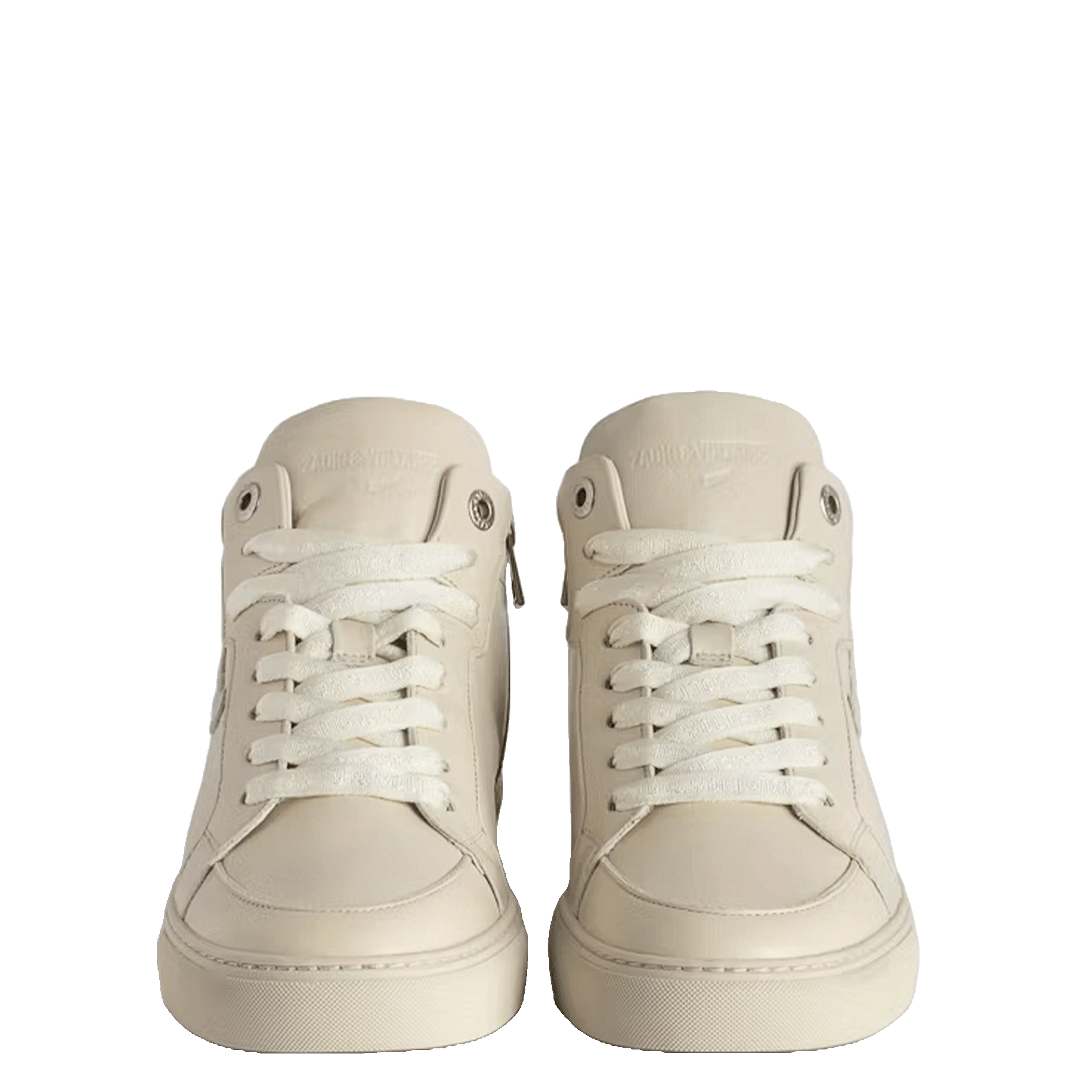 Baskets montantes en cuir mid fly ZADIG&VOLTAIRE Blanc