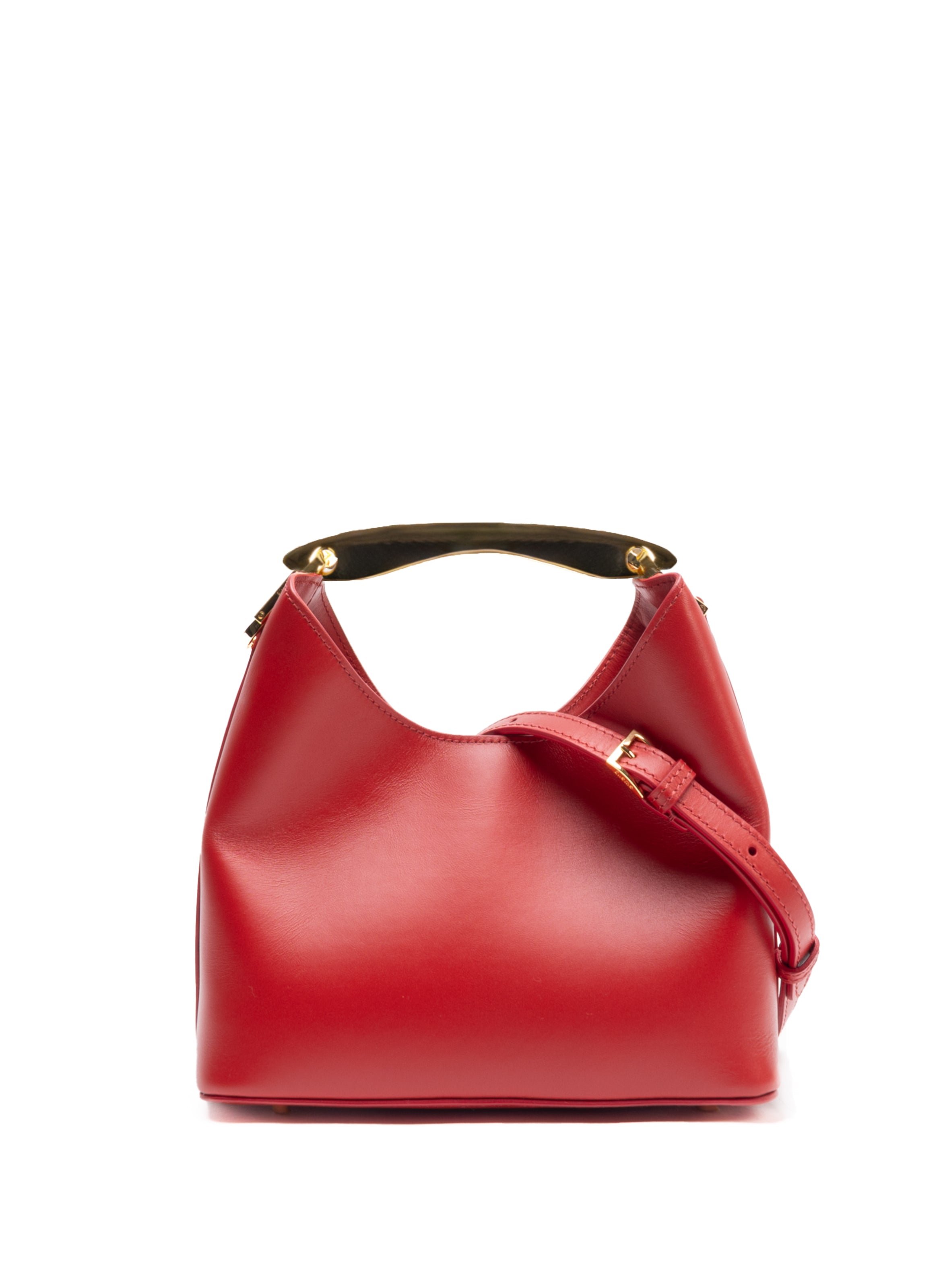Petit sac boomerang en cuir ELLEME Rouge
