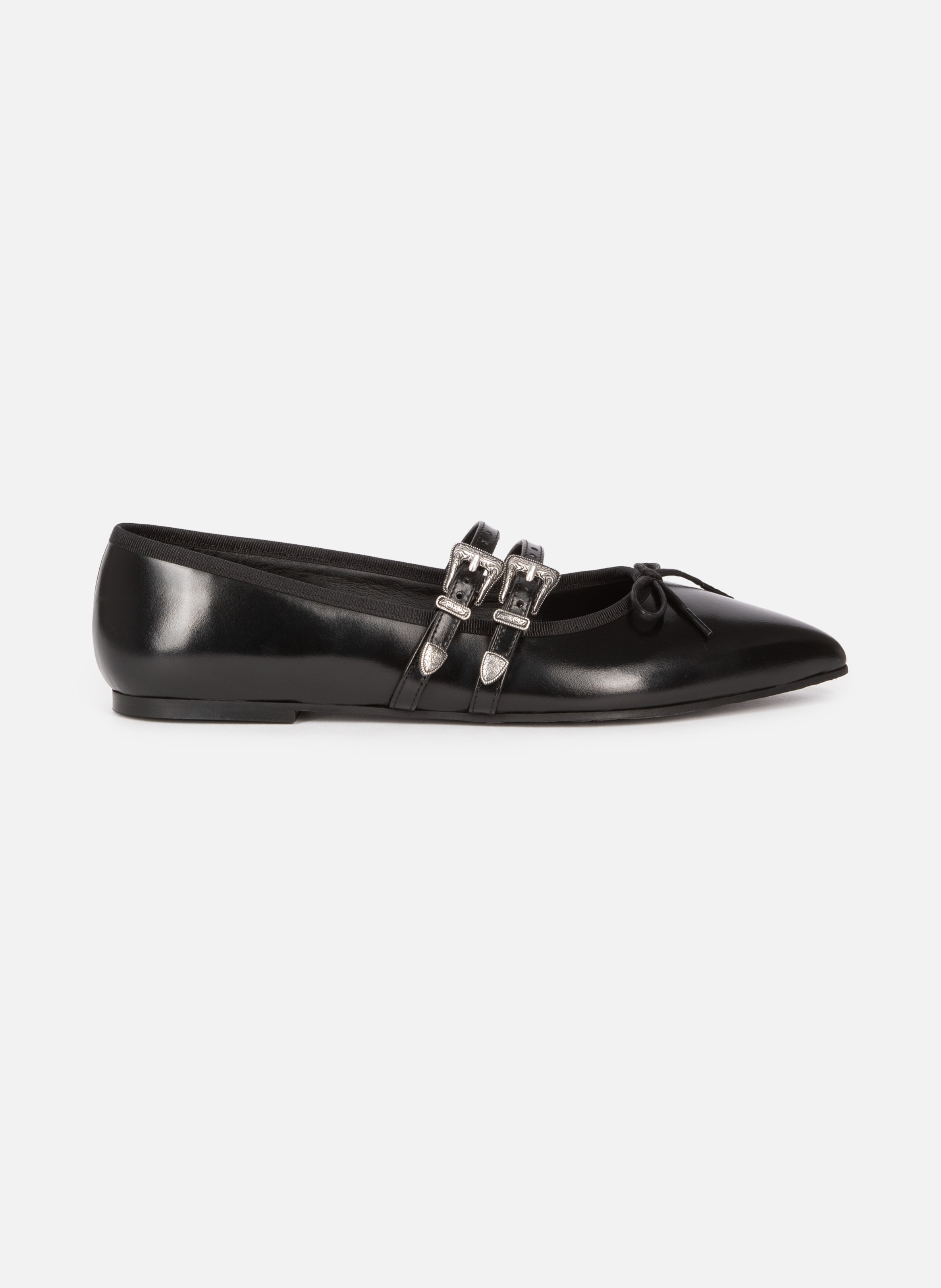 Ballerines plates en cuir NoirTHE KOOPLES