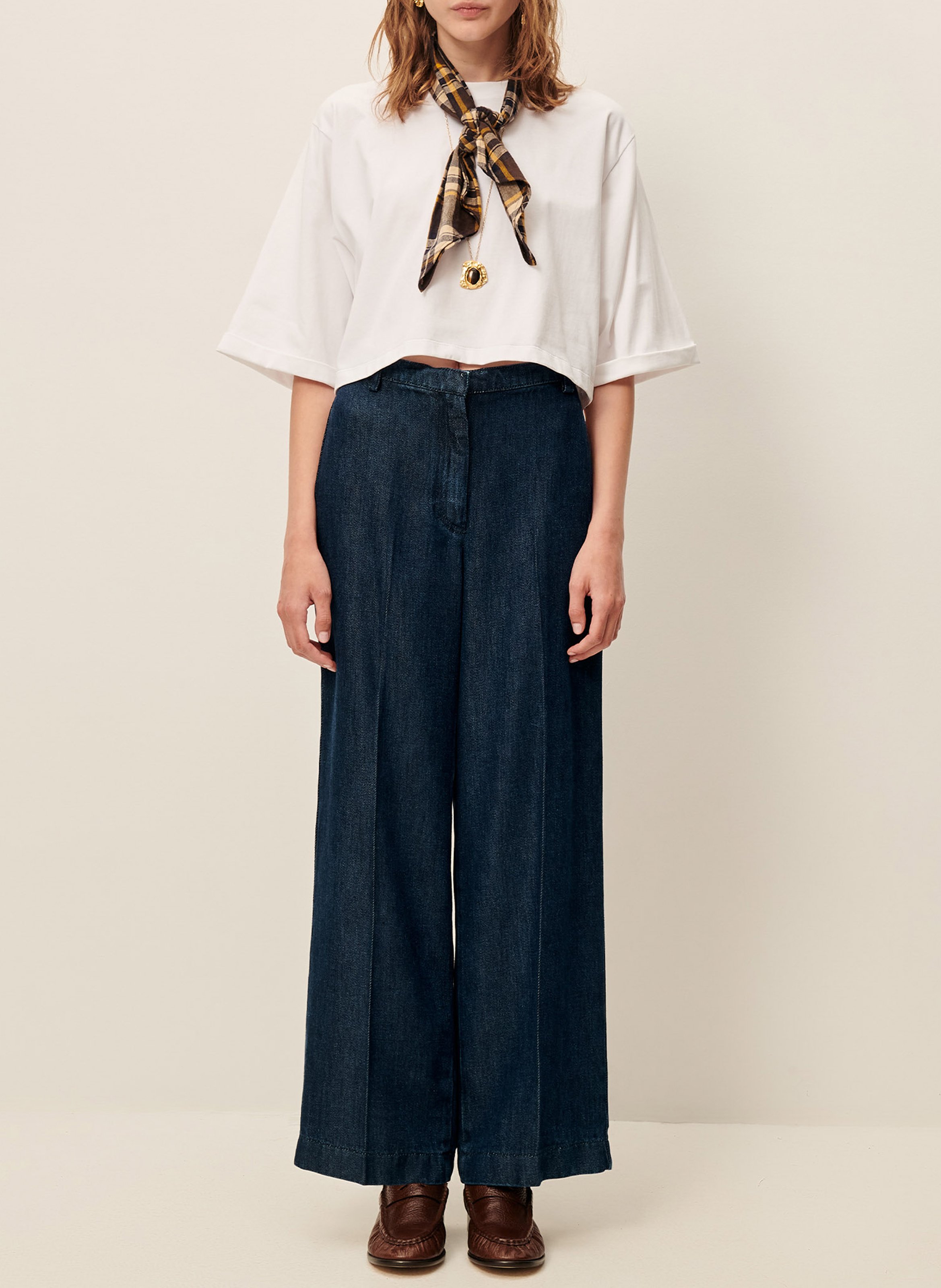 Tee-shirt col rond en coton babe SESSUN Blanc