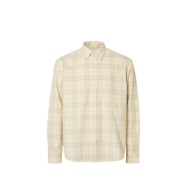 Chemise col classique à carreaux en coton
