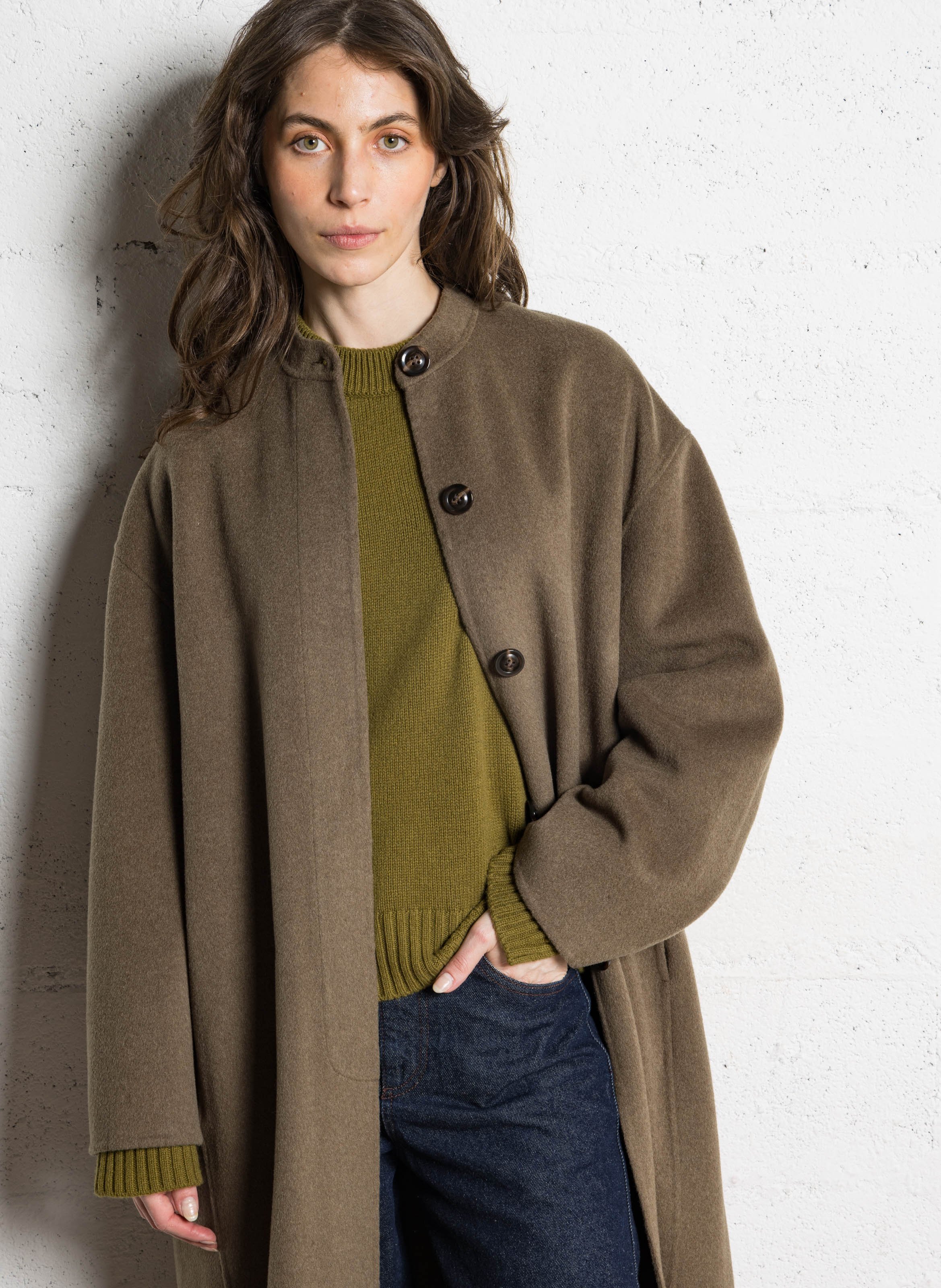 Manteau oversize en laine mélangée finn SOEUR Beige