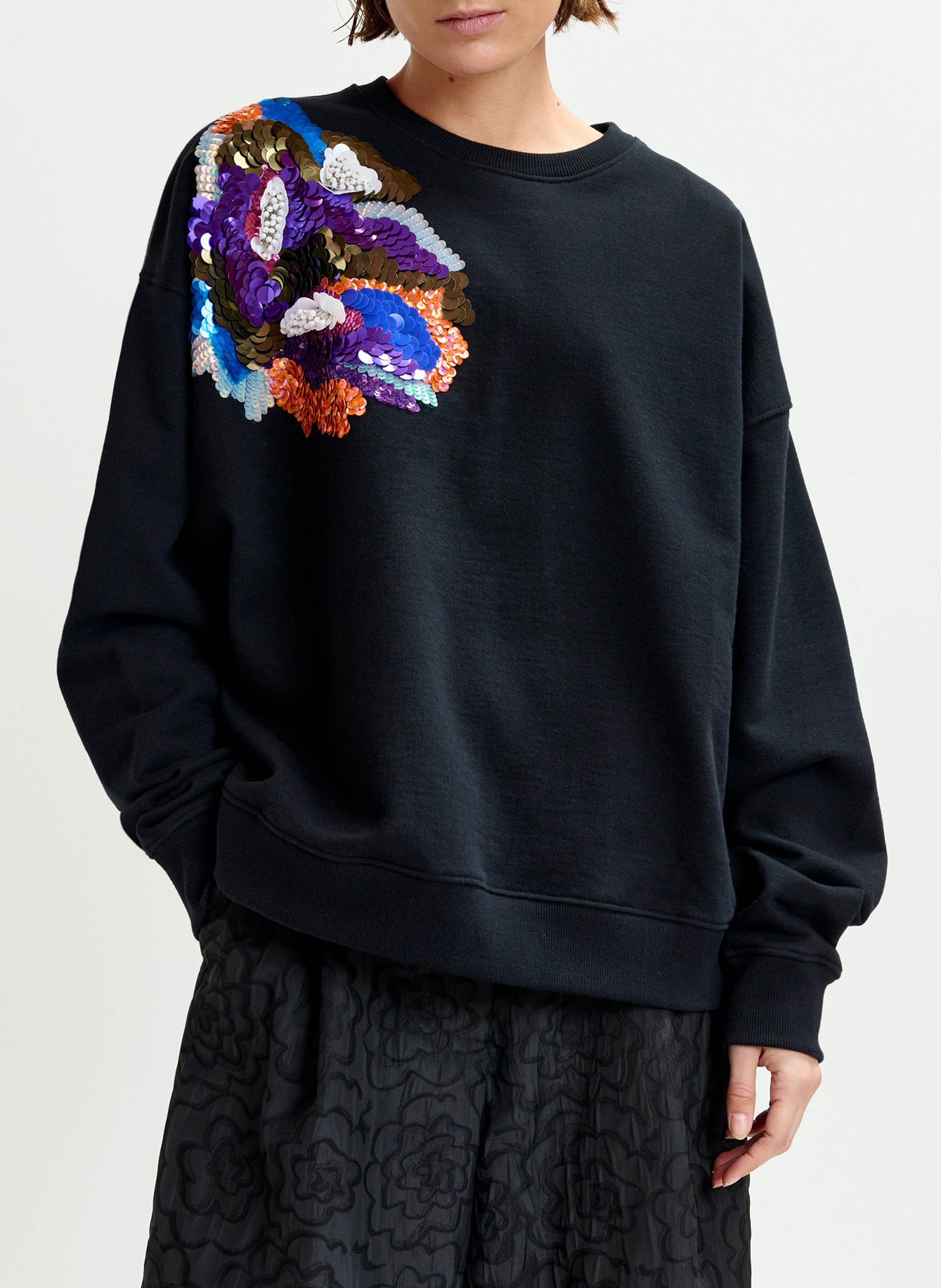 Sweat oversize col rond brodé ivening ESSENTIEL ANTWERP Multicolore