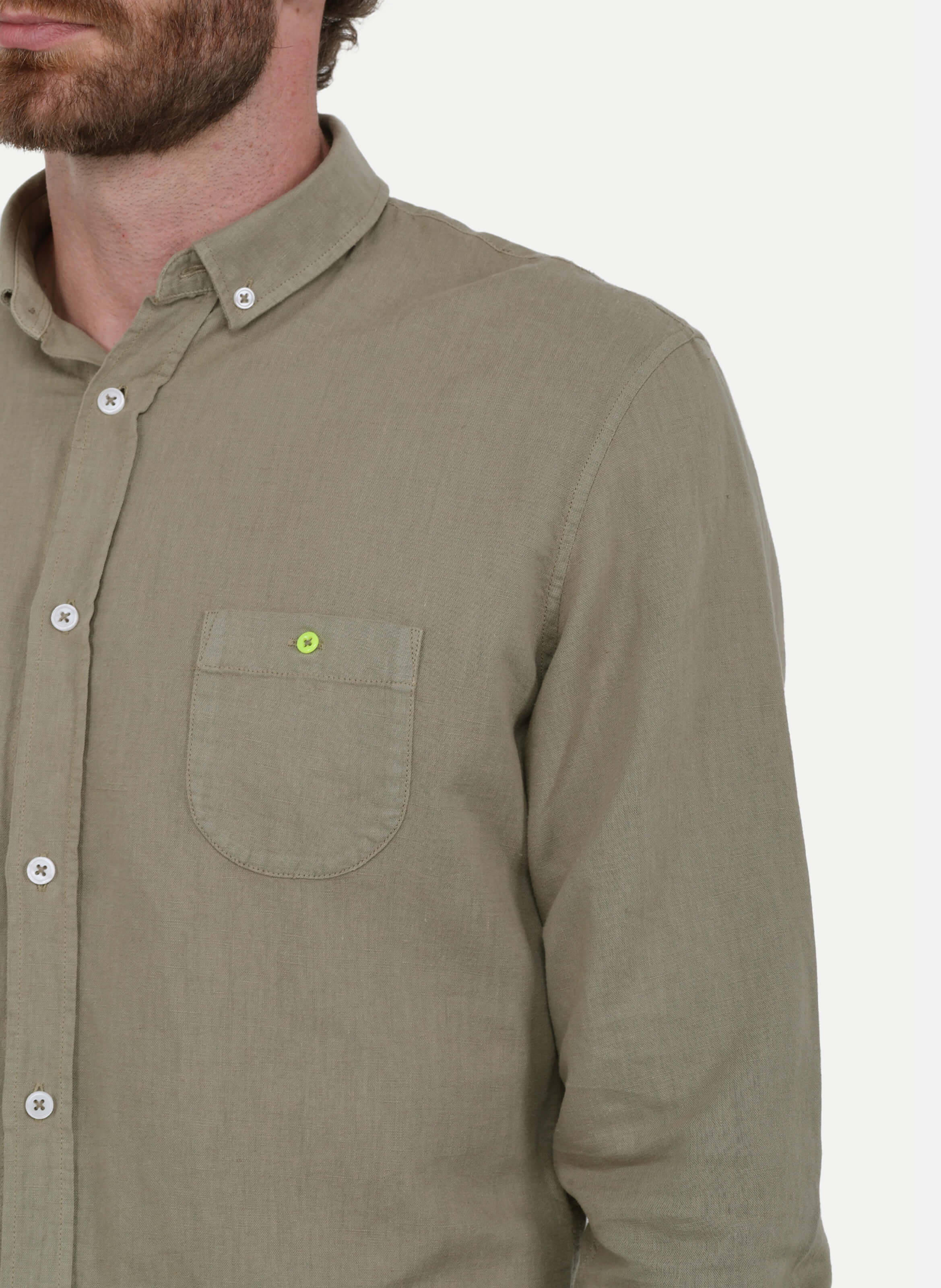 Chemise  en coton et lin GILI'S Vert