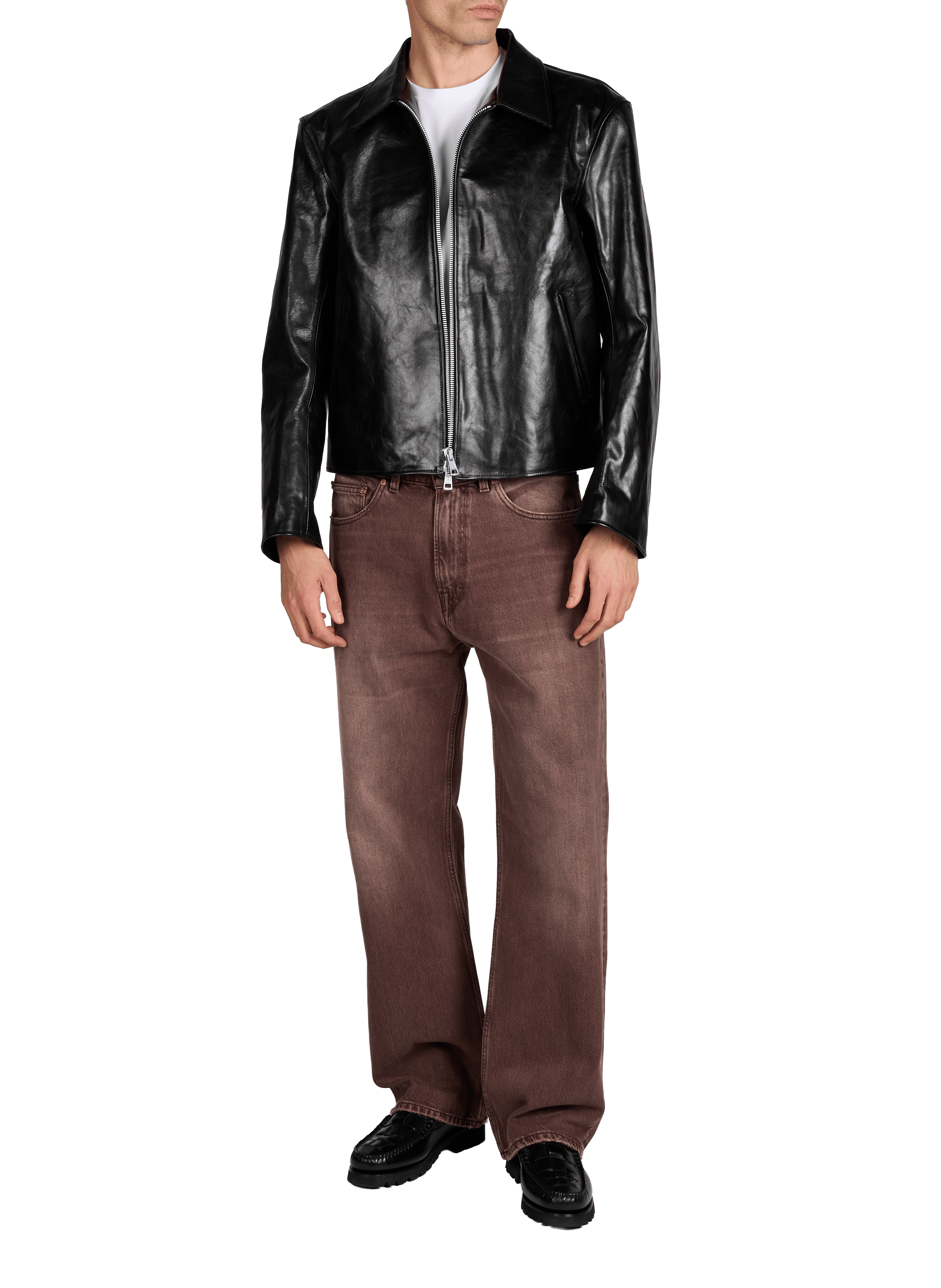 Jacket with a classic leather collar OUR LEGACY Black