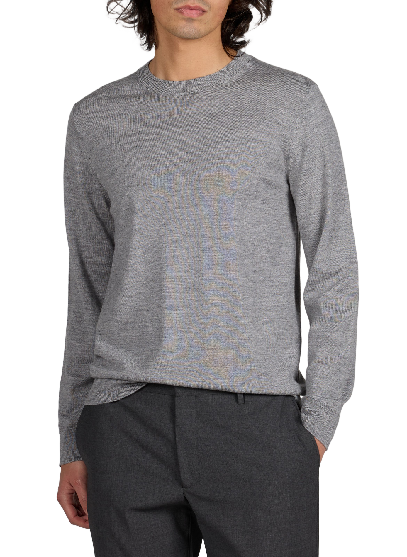 Fine merino wool jumper AU PRINTEMPS PARIS Grey
