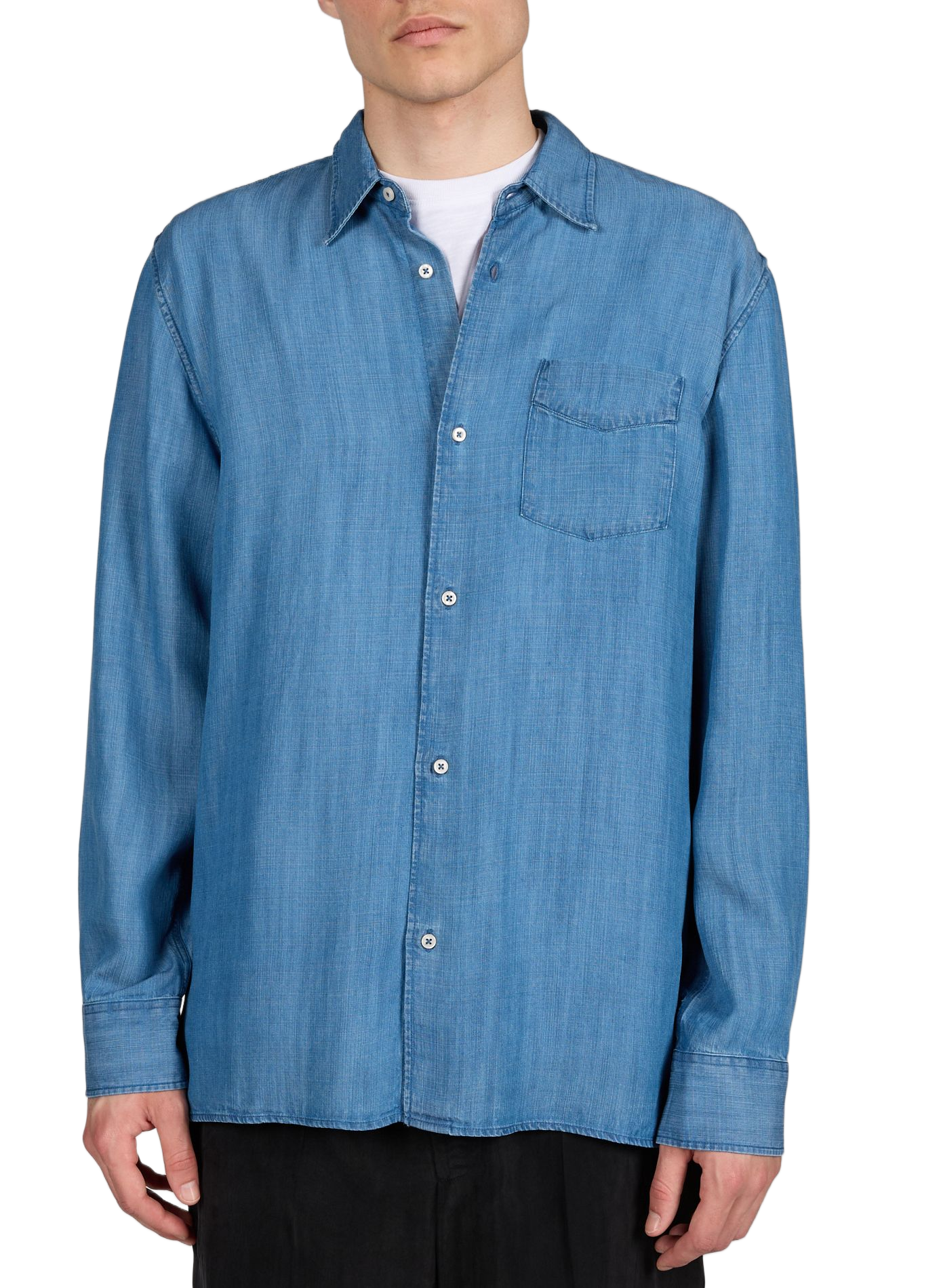 Denim effect shirt OFFICINE GENERALE Blue