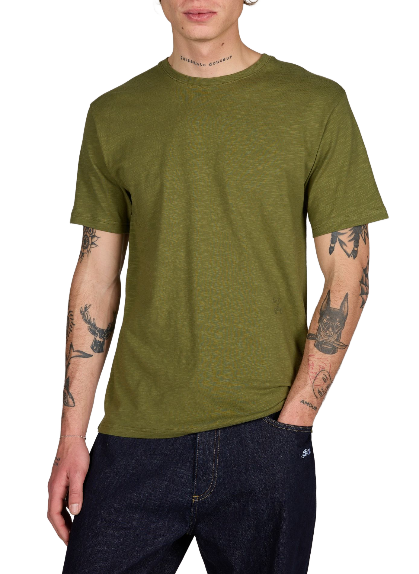 Straight-fit cotton T-shirt CLOSED Green