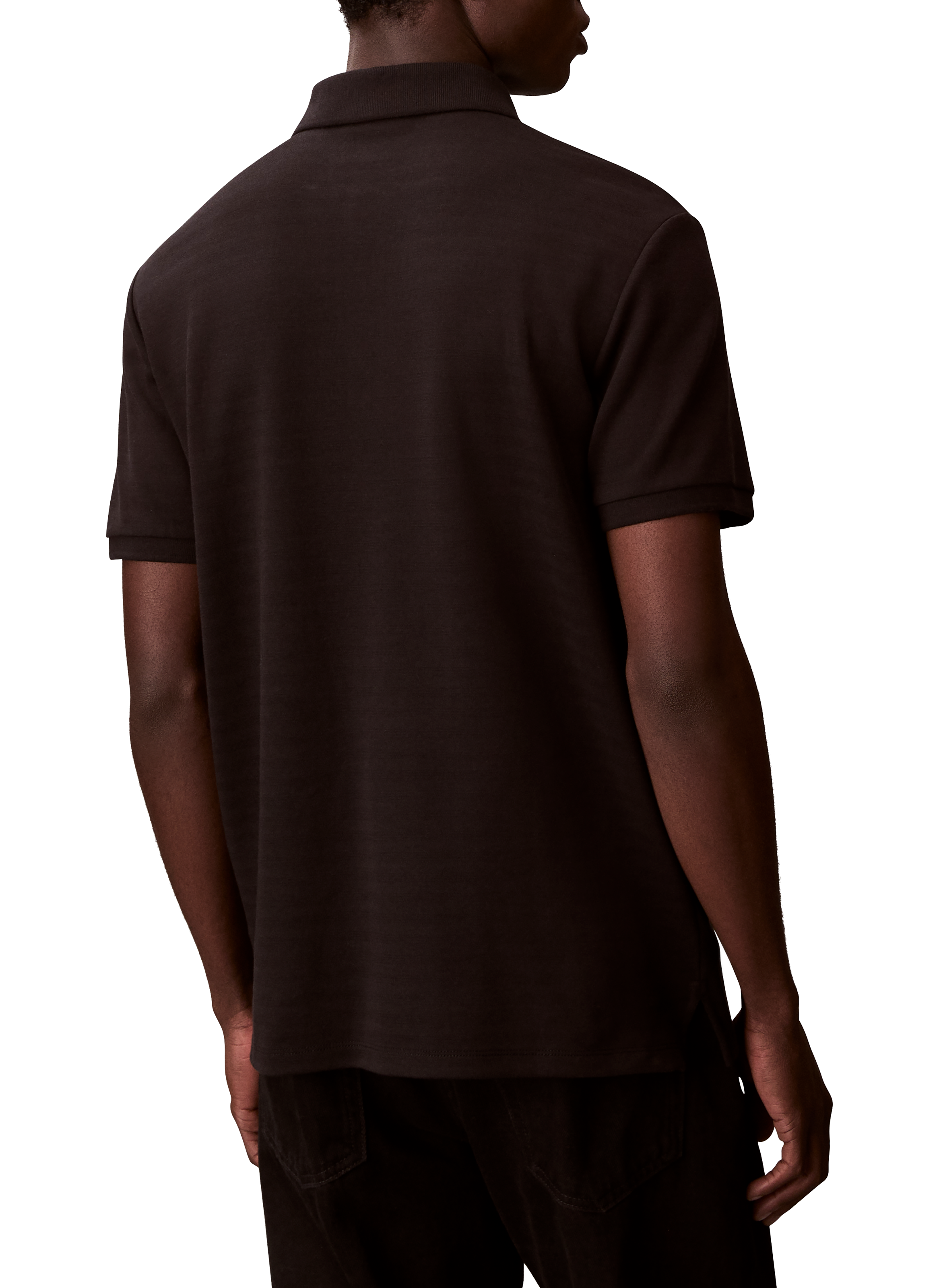 Short-sleeved polo in blended cotton CALVIN KLEIN Black