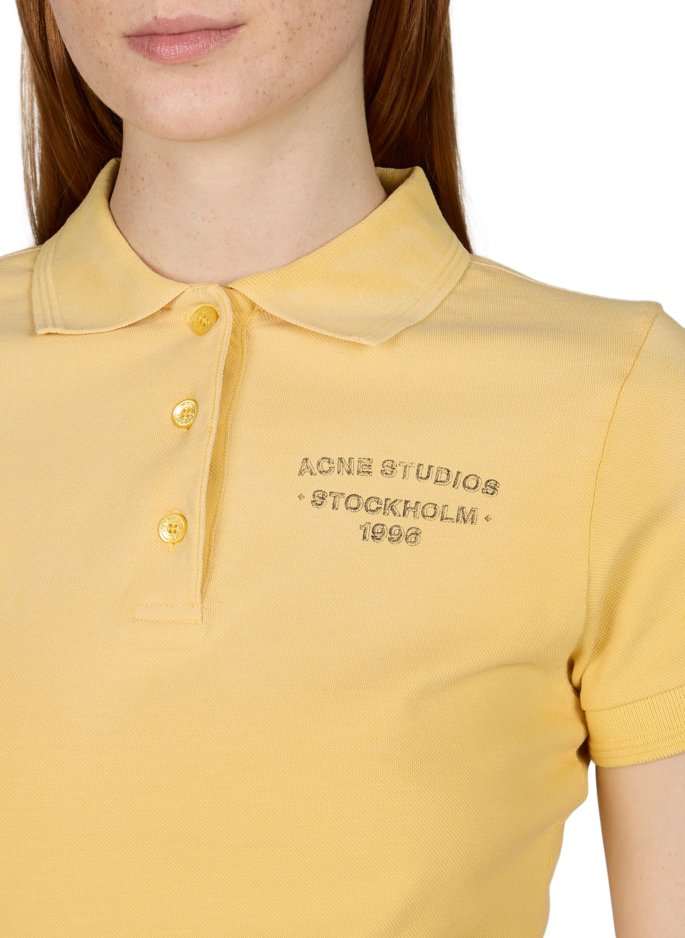 Esimona Sunkissed cotton blend polo ACNE STUDIOS Yellow