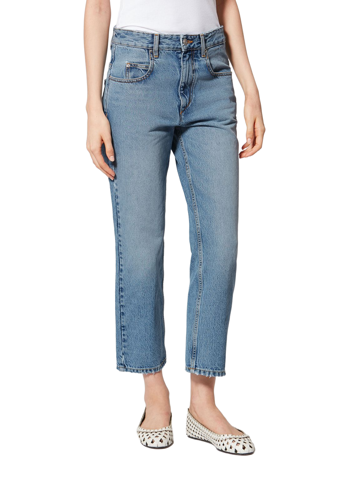 Dakota 7/8 length cotton denim jeans ISABEL MARANT Blue